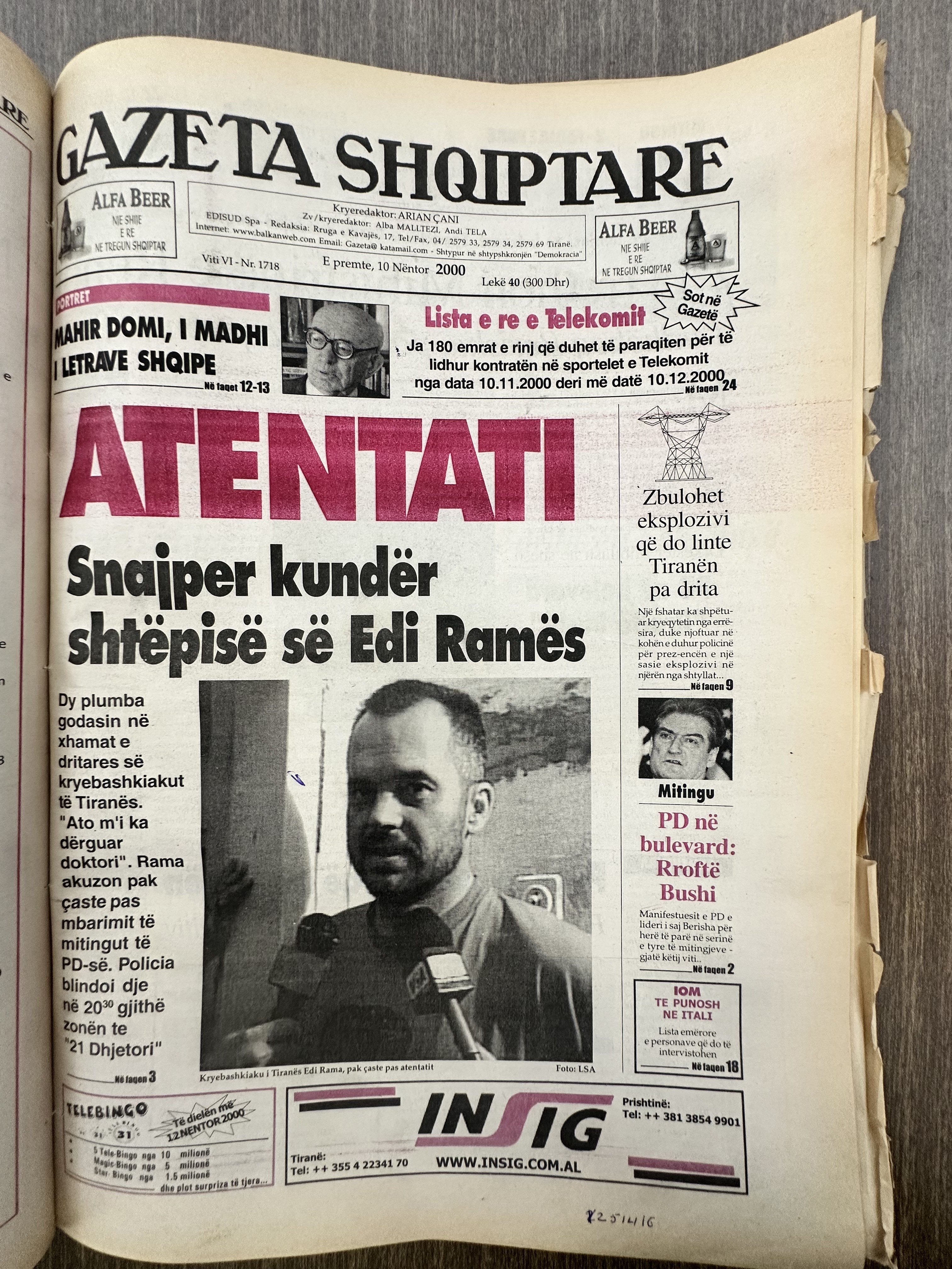 Gazeta Shqiptare 2000-11-10