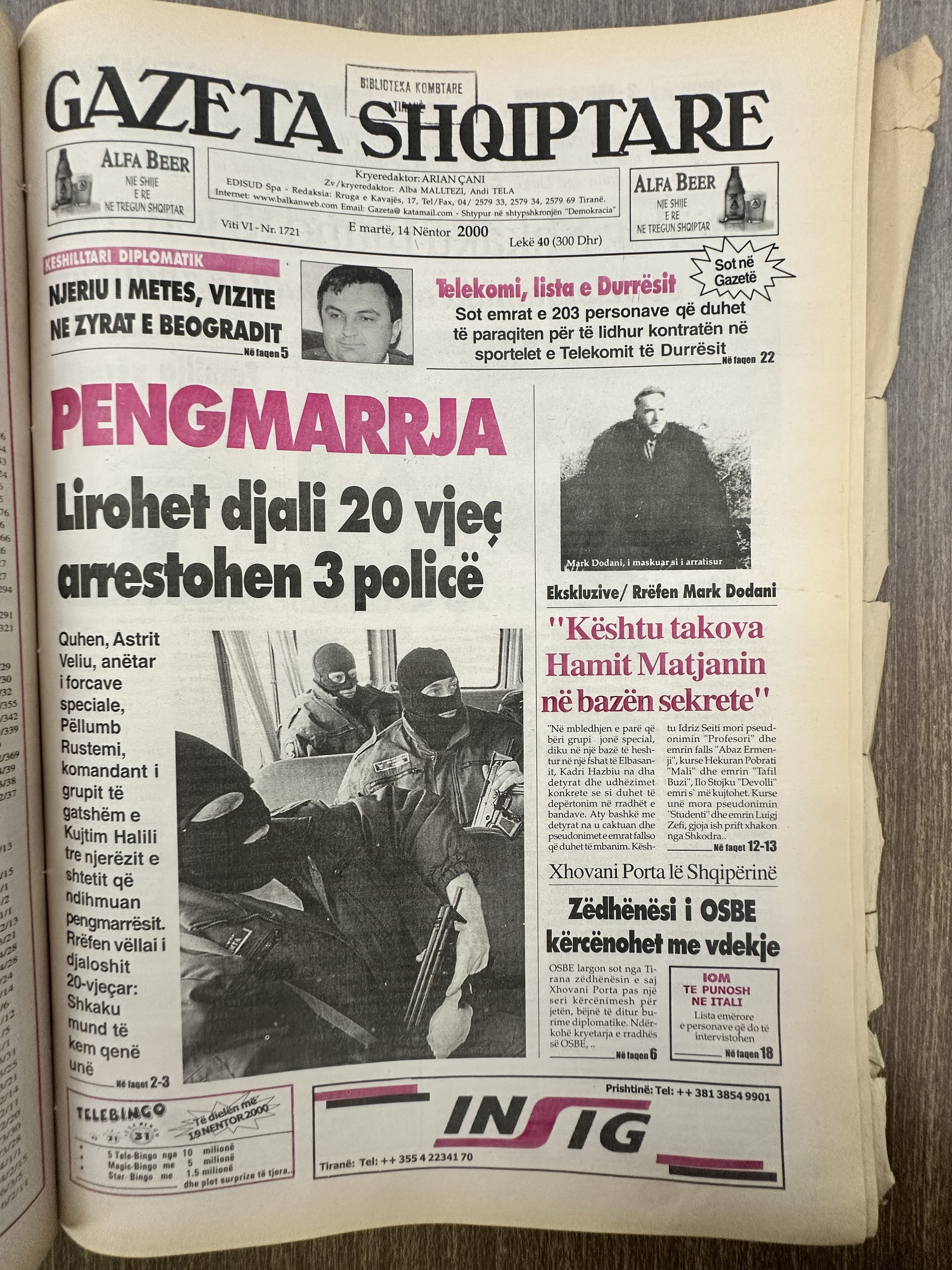 Gazeta Shqiptare 2000-11-14