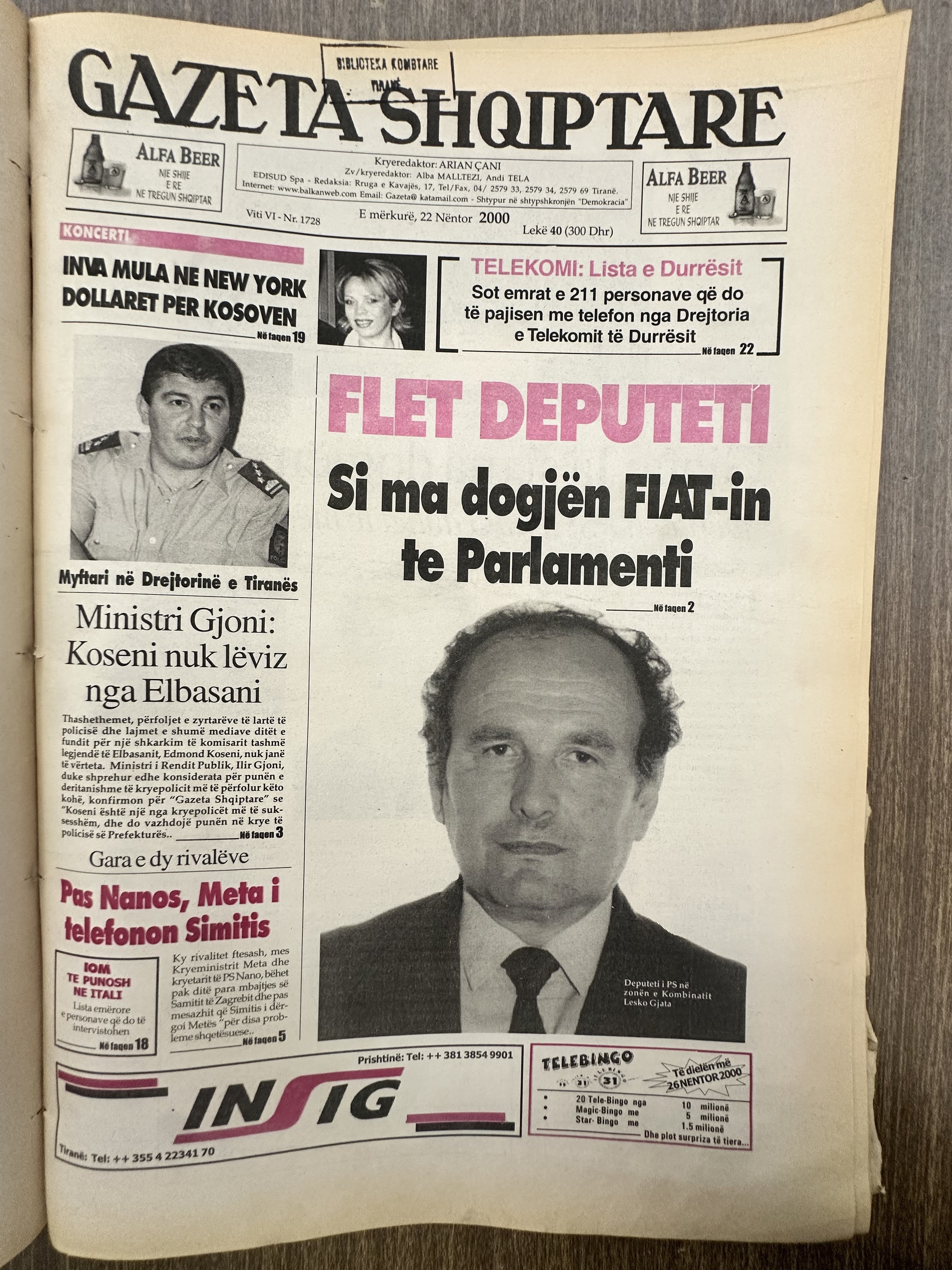 Gazeta Shqiptare 2000-11-22