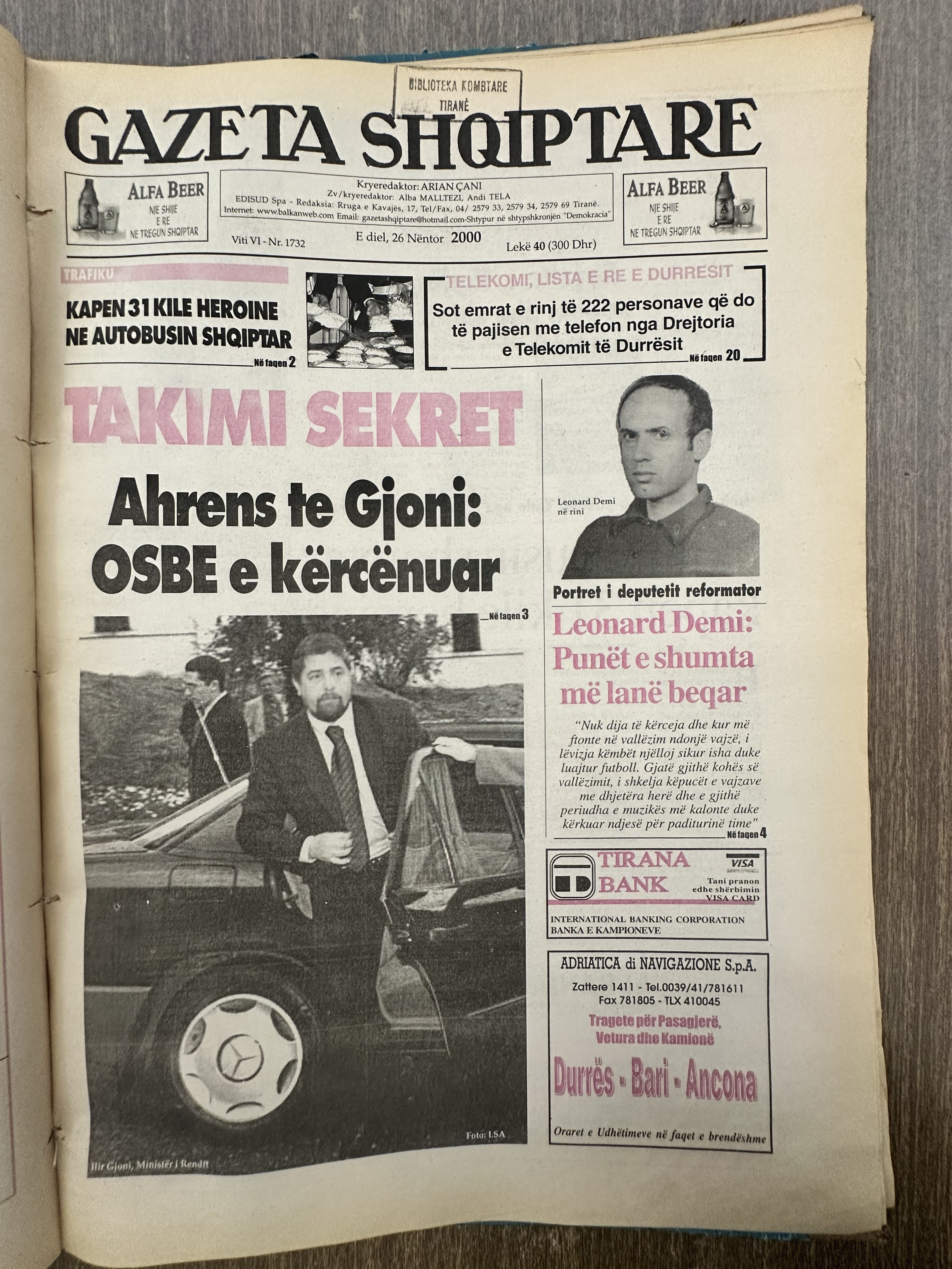 Gazeta Shqiptare 2000-11-26