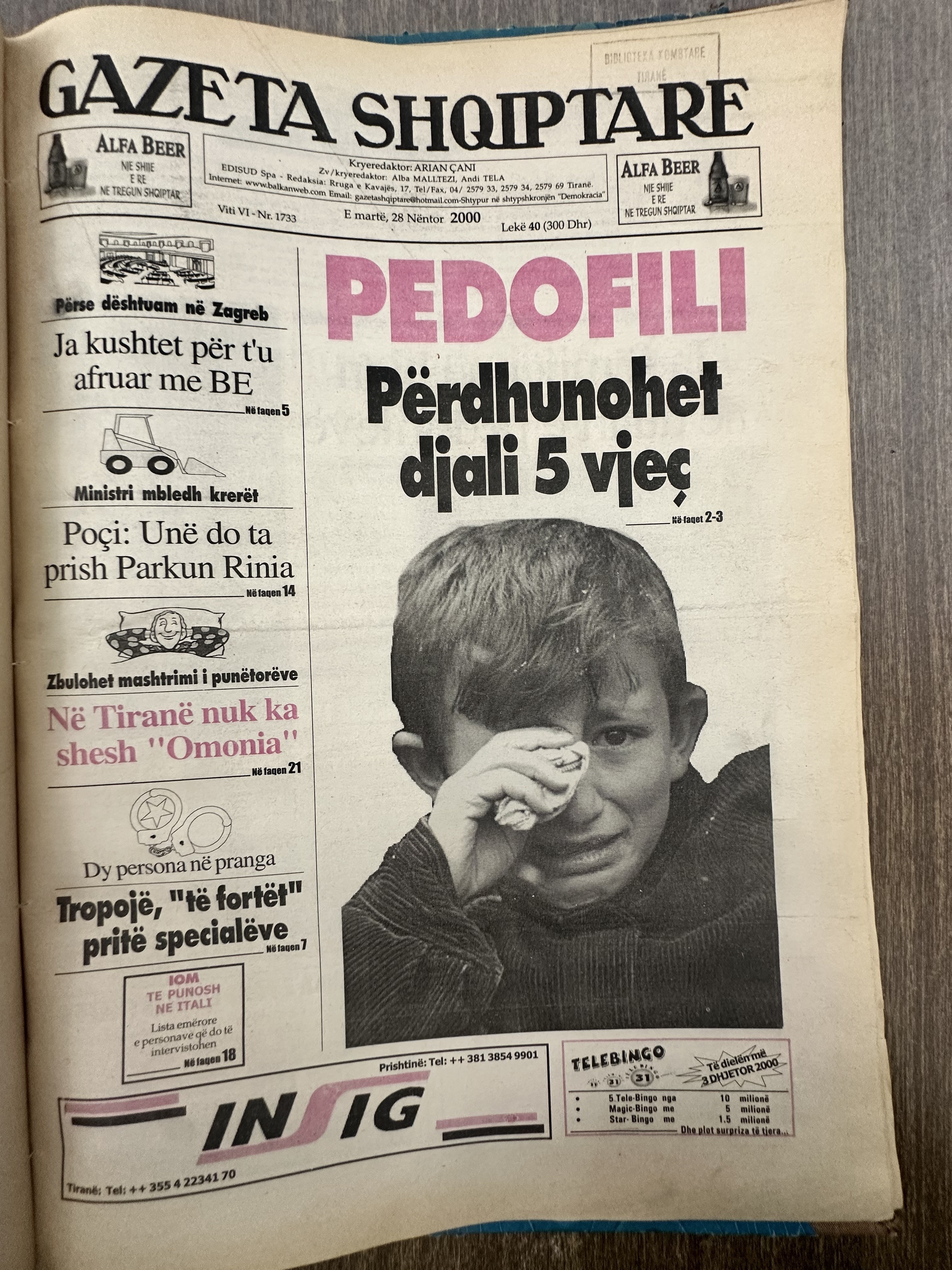 Gazeta Shqiptare 2000-11-28