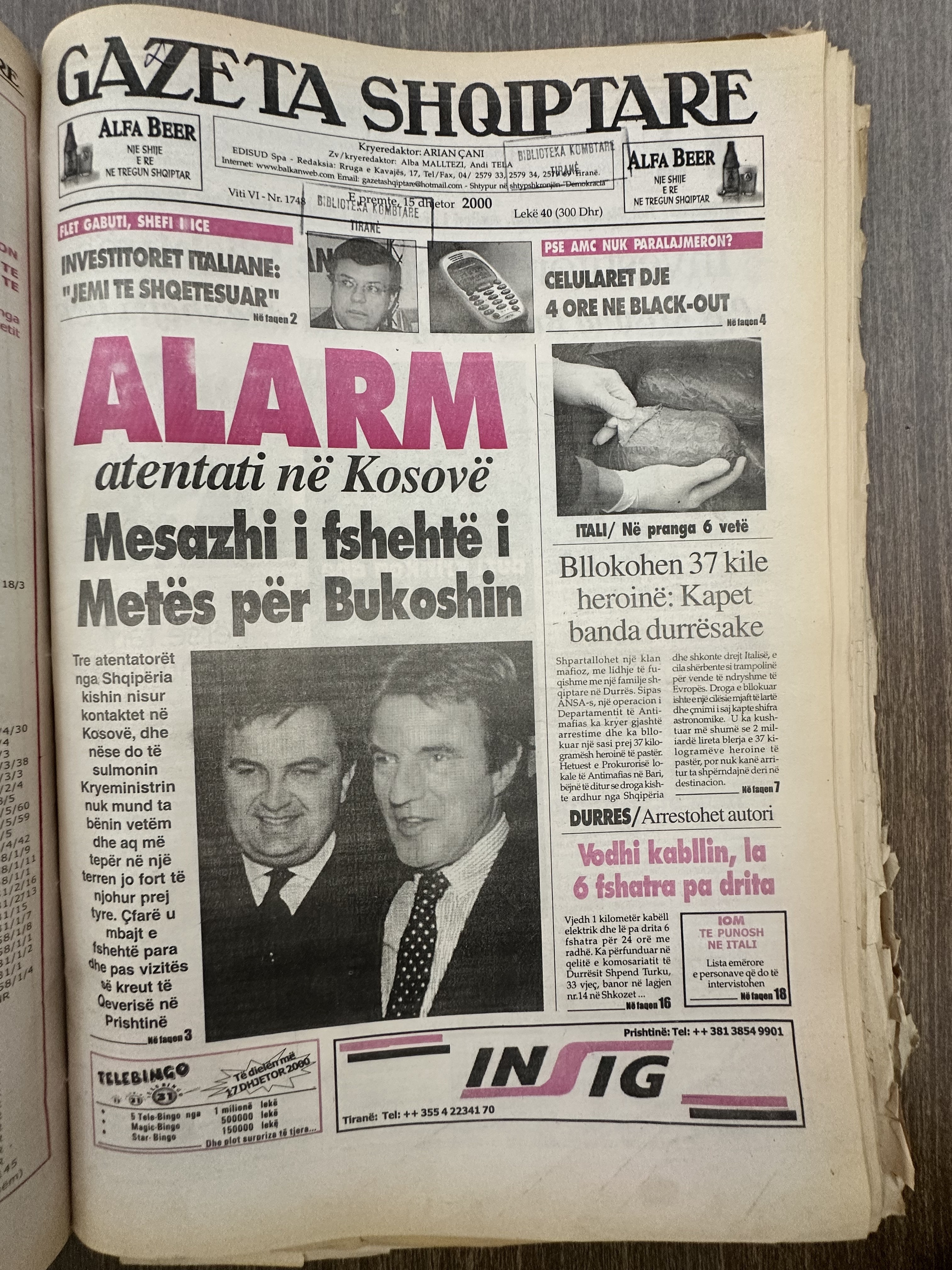 Gazeta Shqiptare 2000-12-15