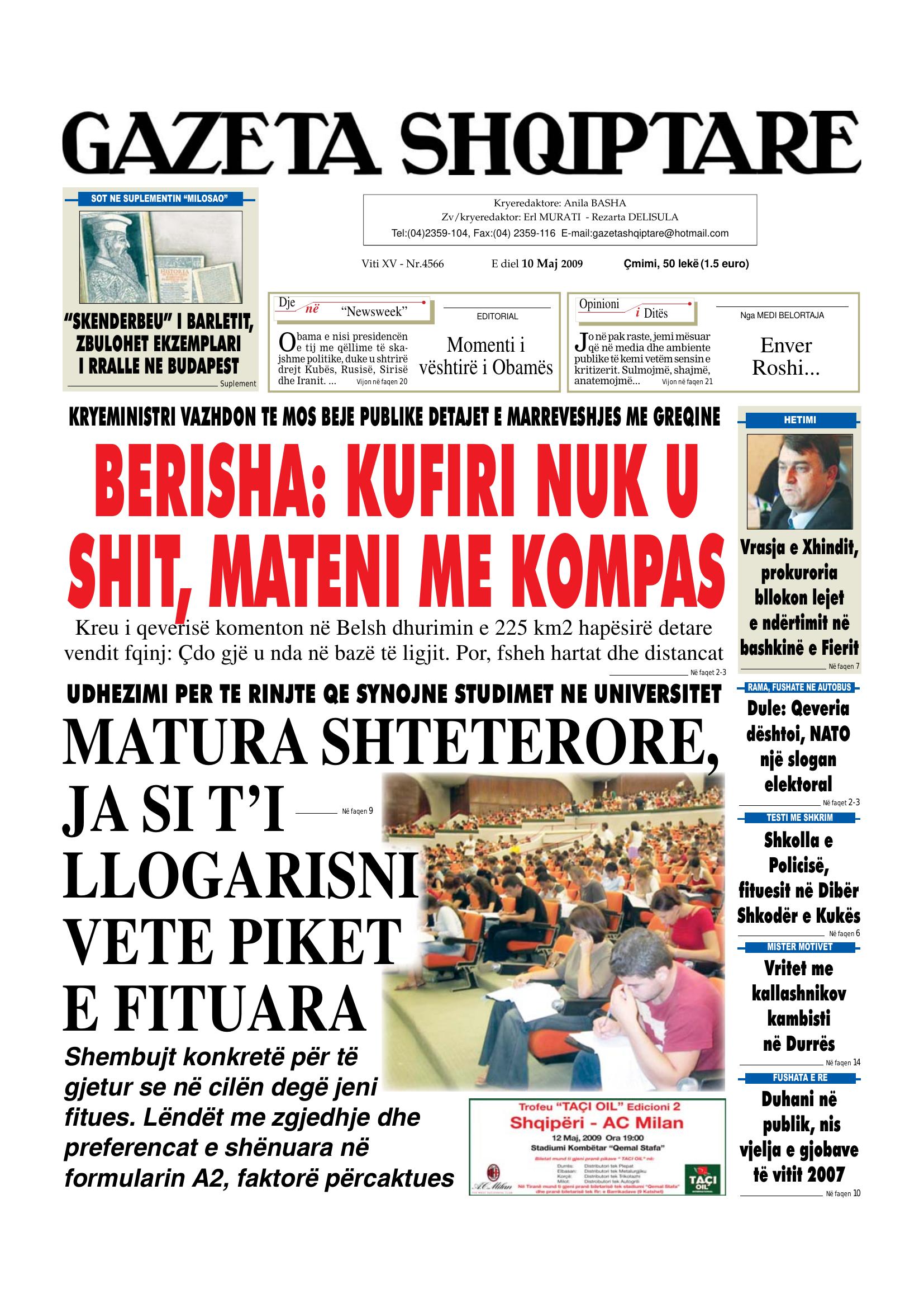Gazeta Shqiptare 2009-05-10