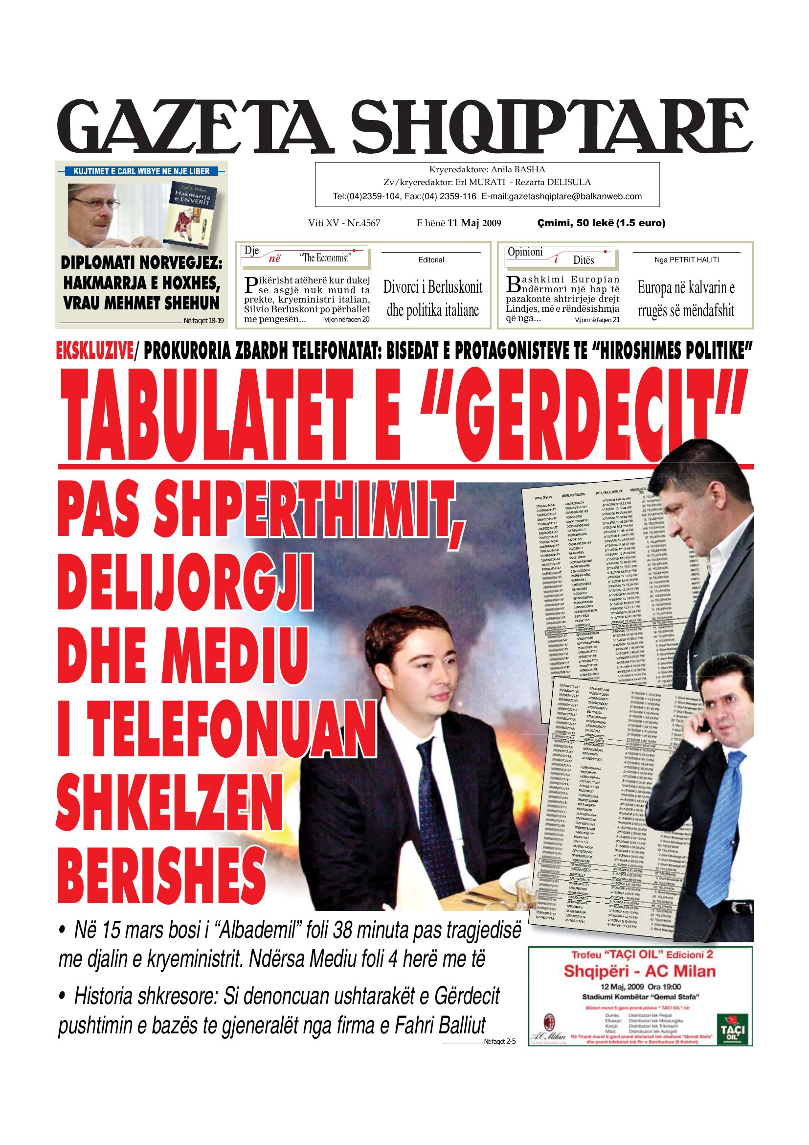Gazeta Shqiptare 2009-05-11
