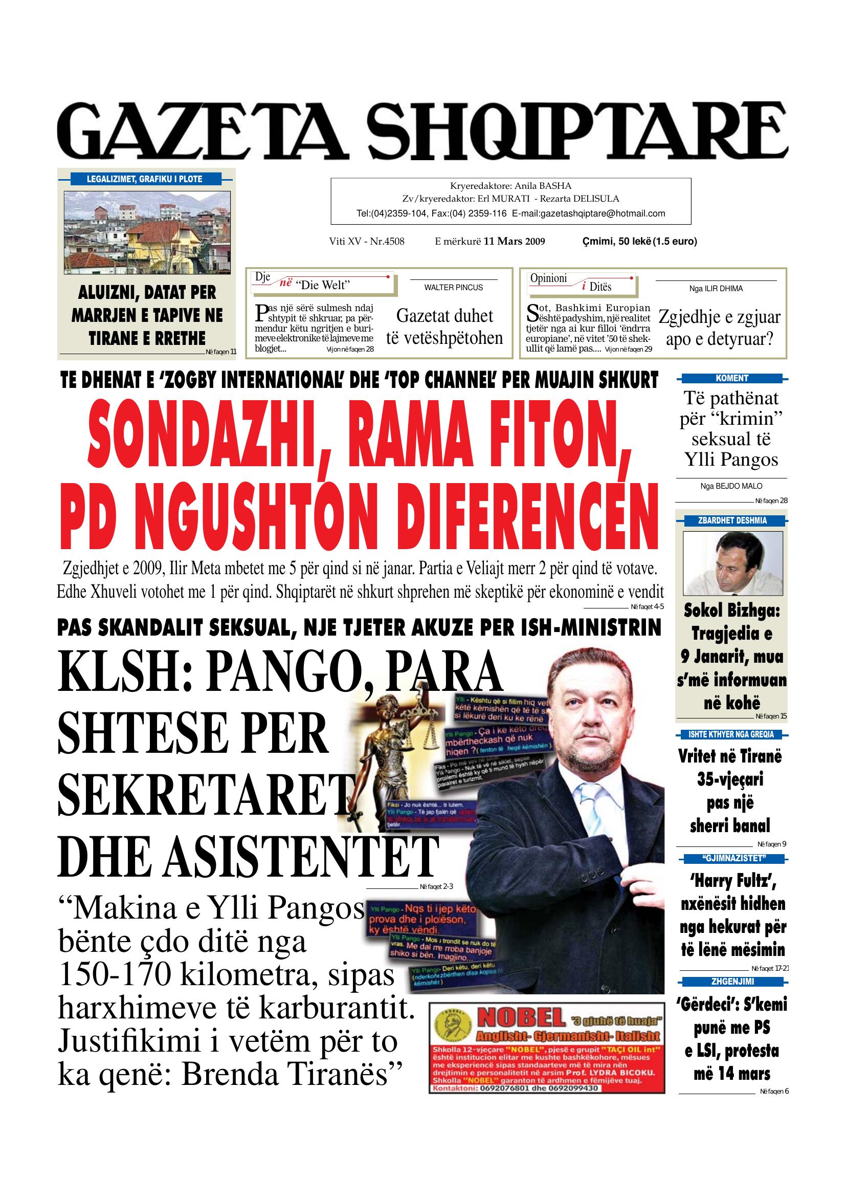 Gazeta Shqiptare 2009-03-11
