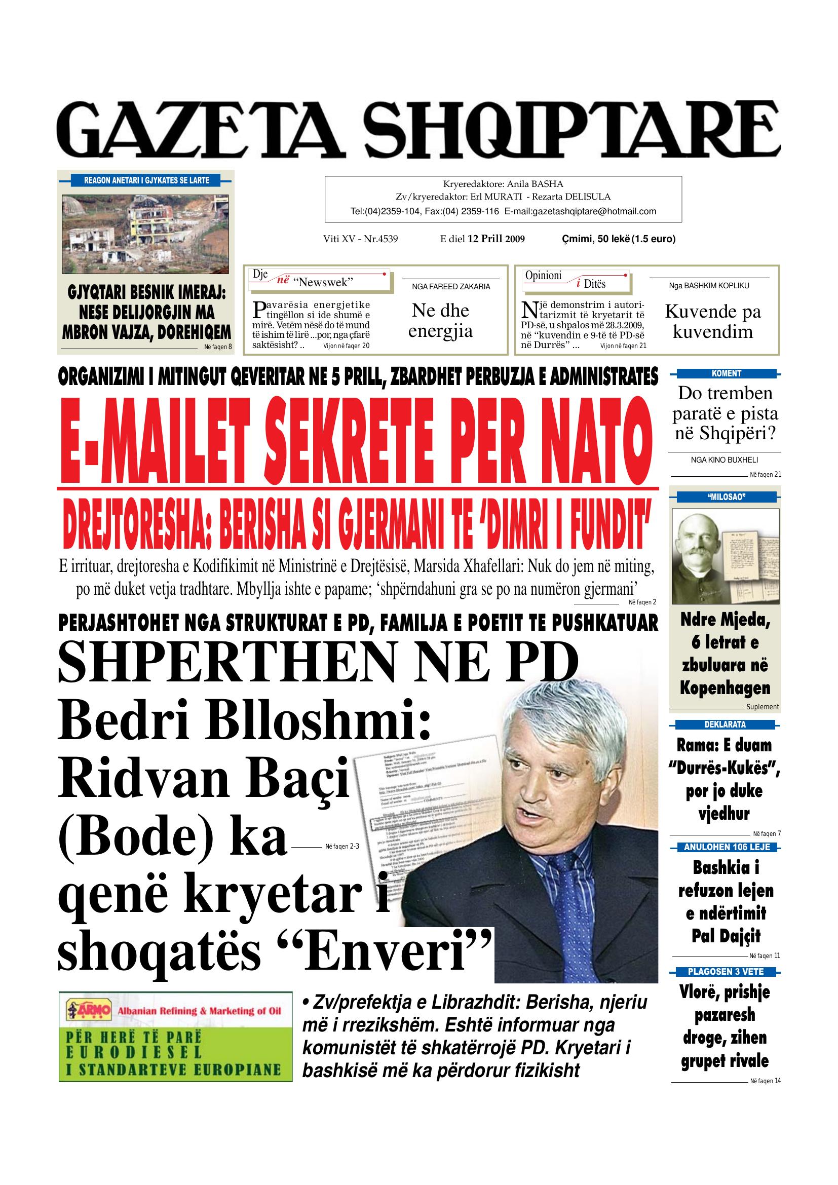 Gazeta Shqiptare 2009-04-12