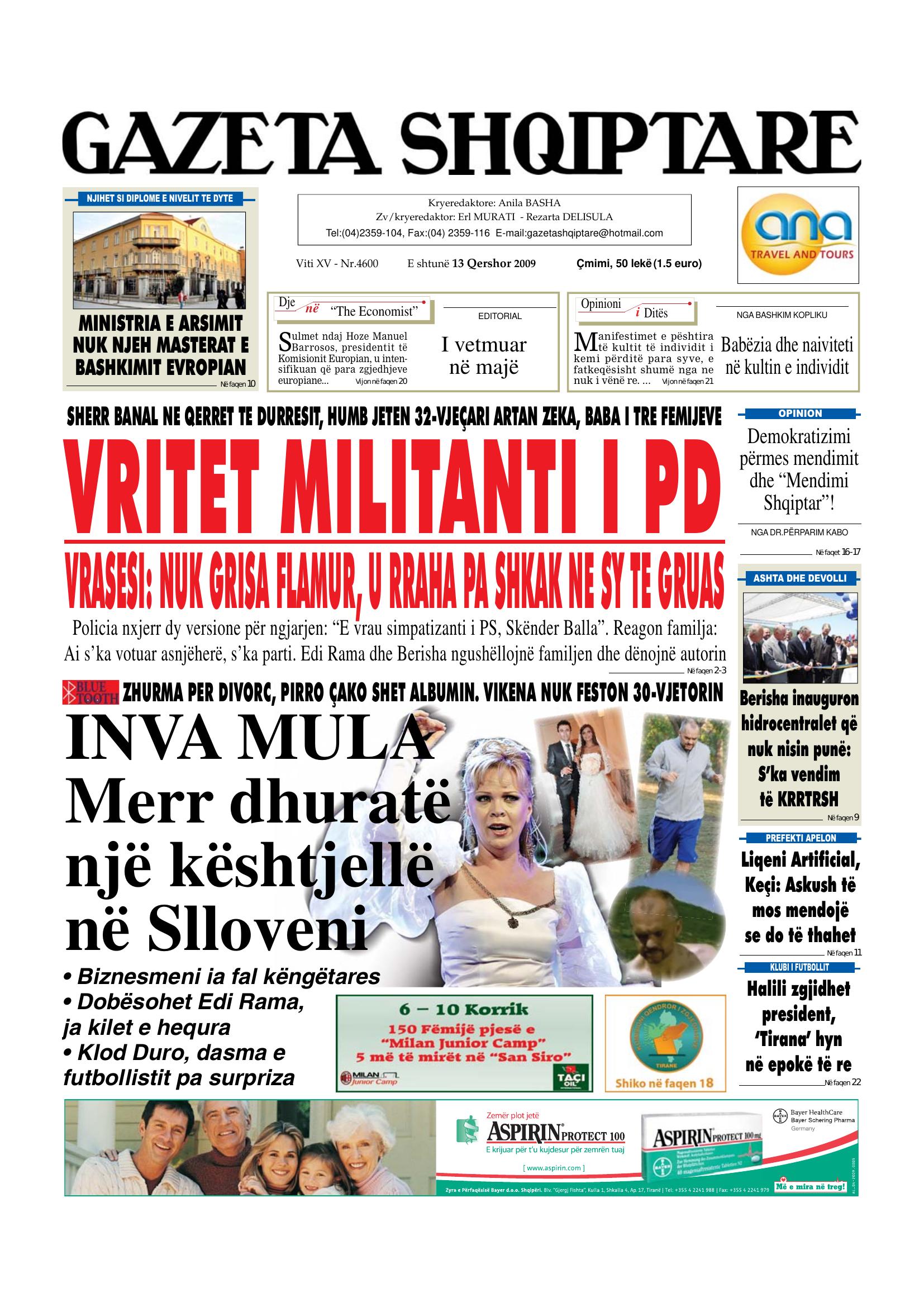 Gazeta Shqiptare 2009-06-13