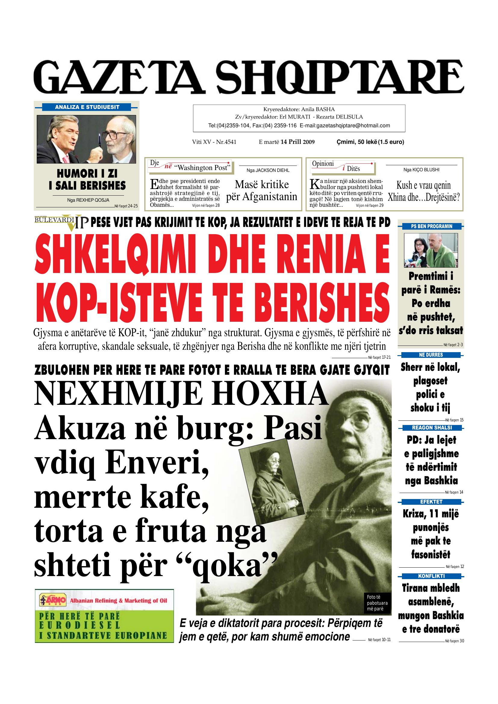 Gazeta Shqiptare 2009-04-14