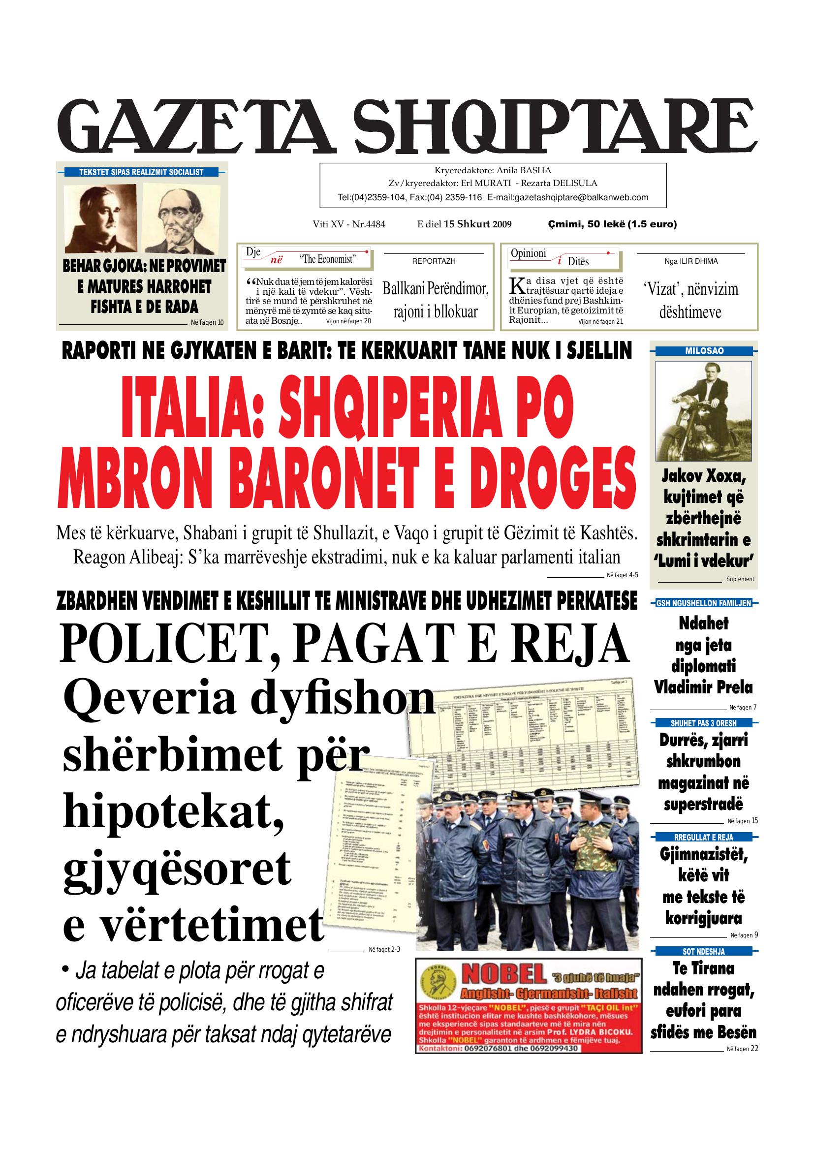 Gazeta Shqiptare 2009-02-15