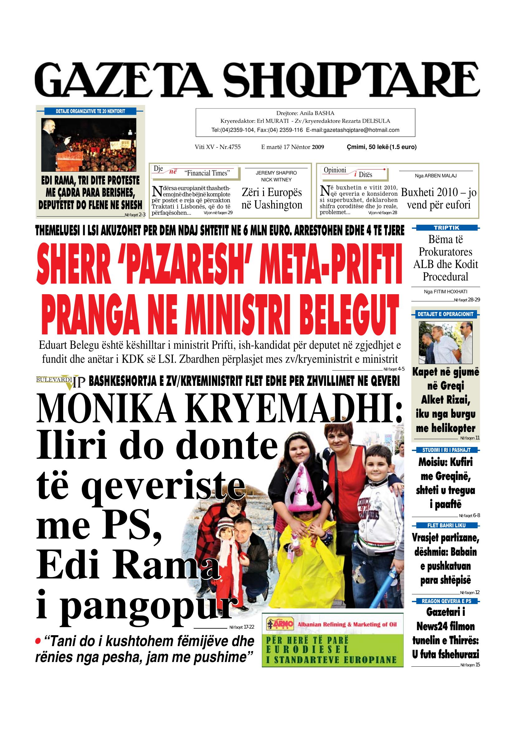 Gazeta Shqiptare 2009-11-17