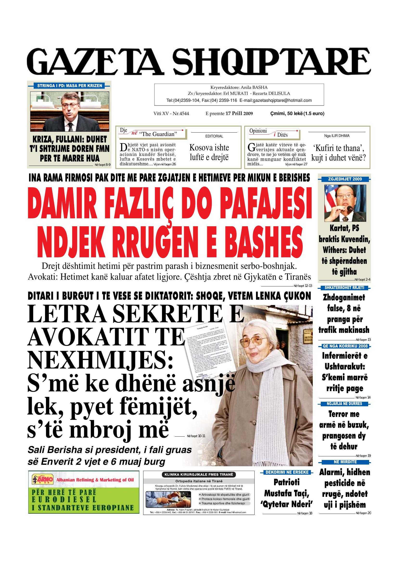 Gazeta Shqiptare 2009-04-17