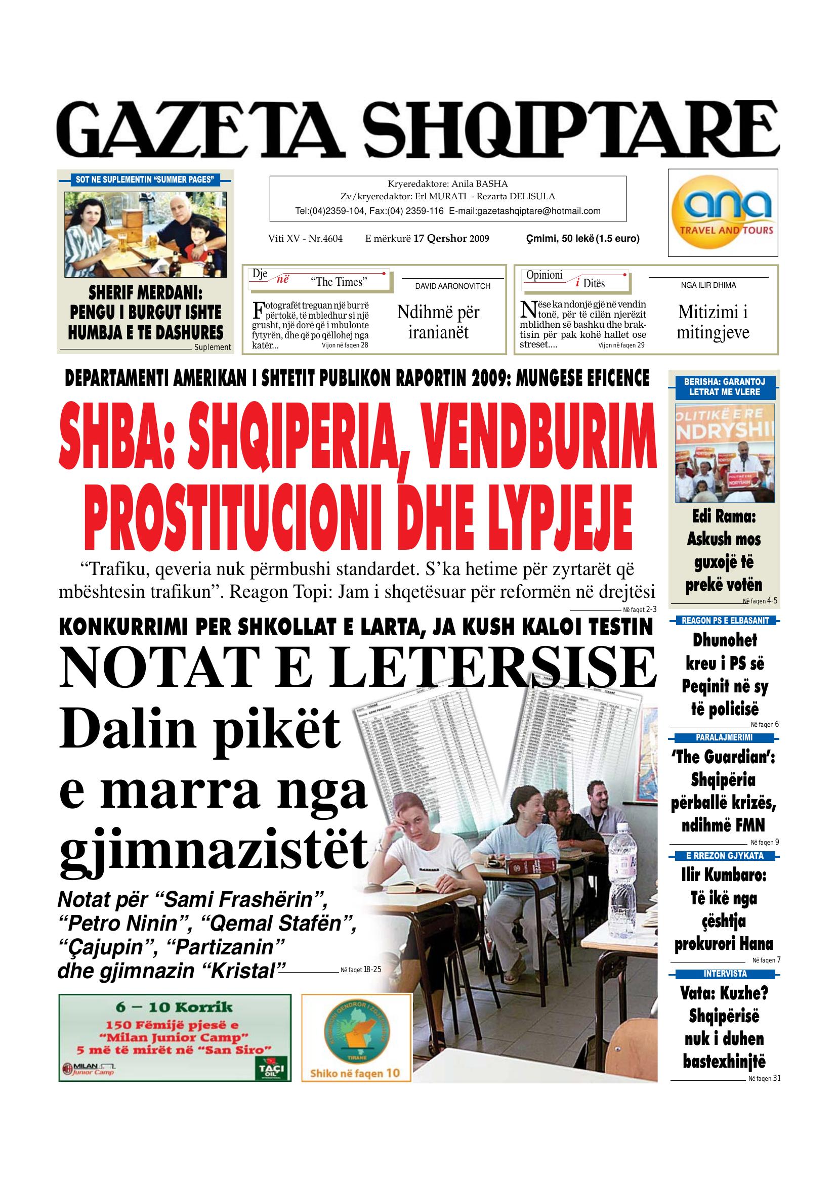 Gazeta Shqiptare 2009-06-17