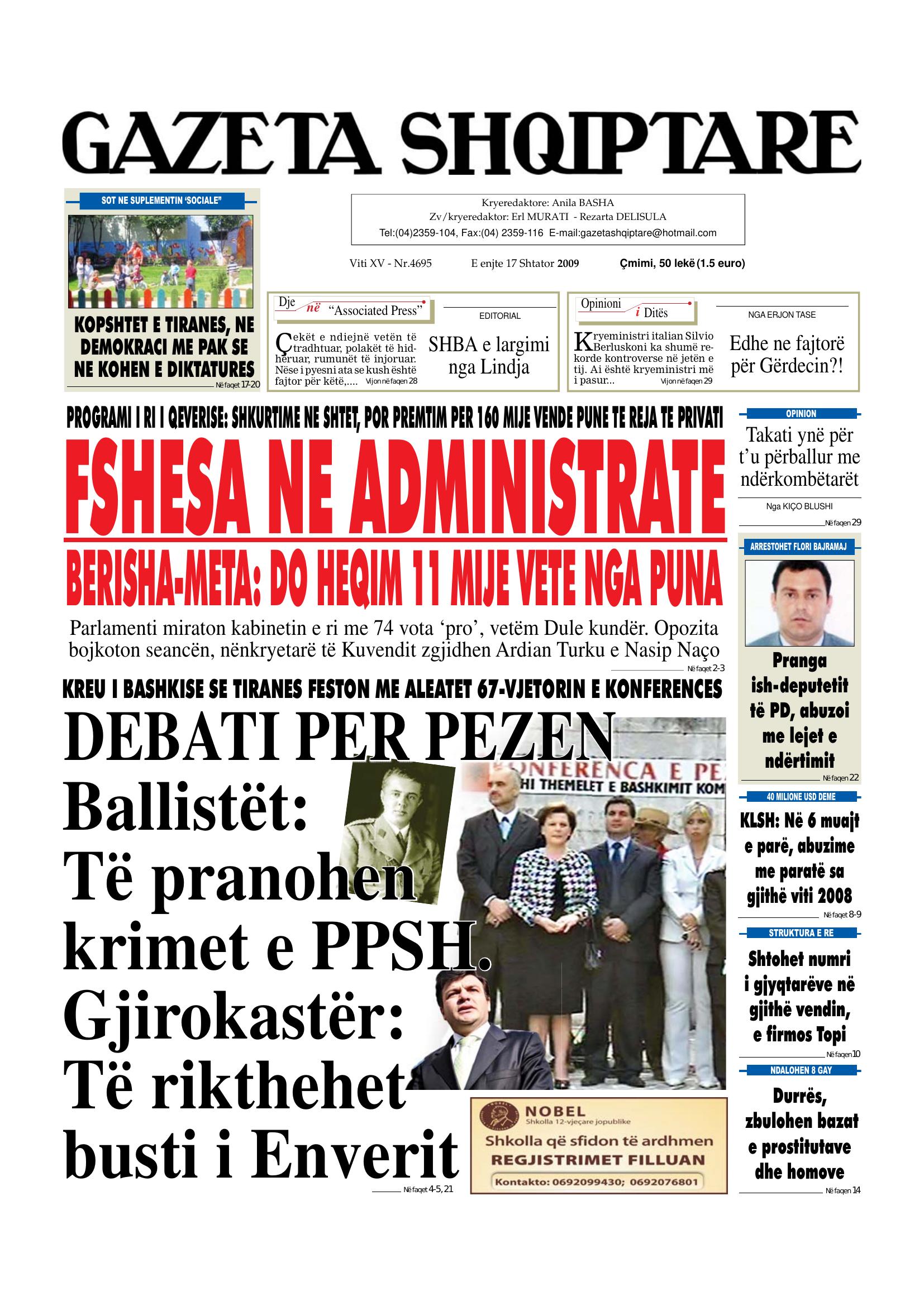 Gazeta Shqiptare 2009-09-17