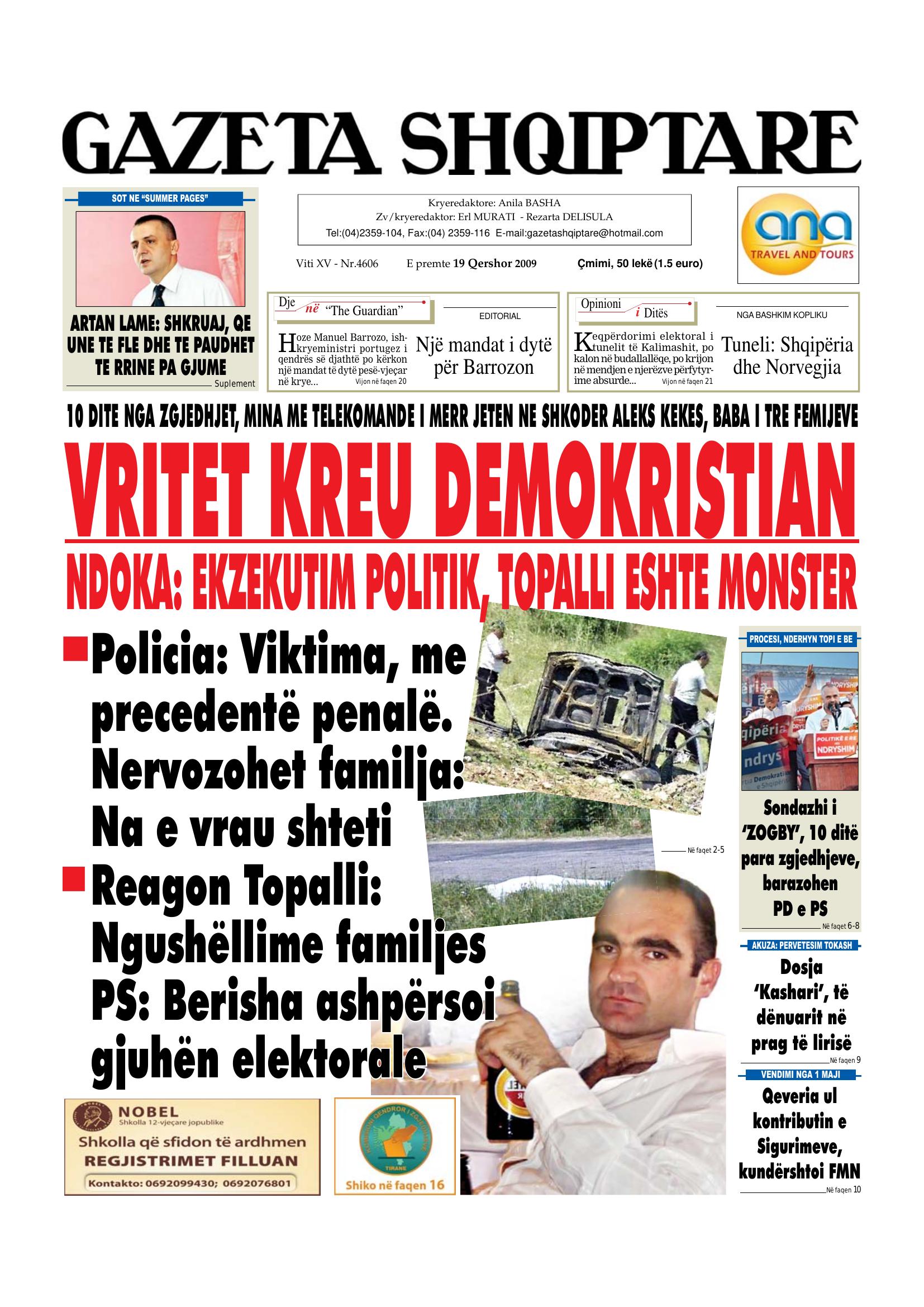 Gazeta Shqiptare 2009-06-19