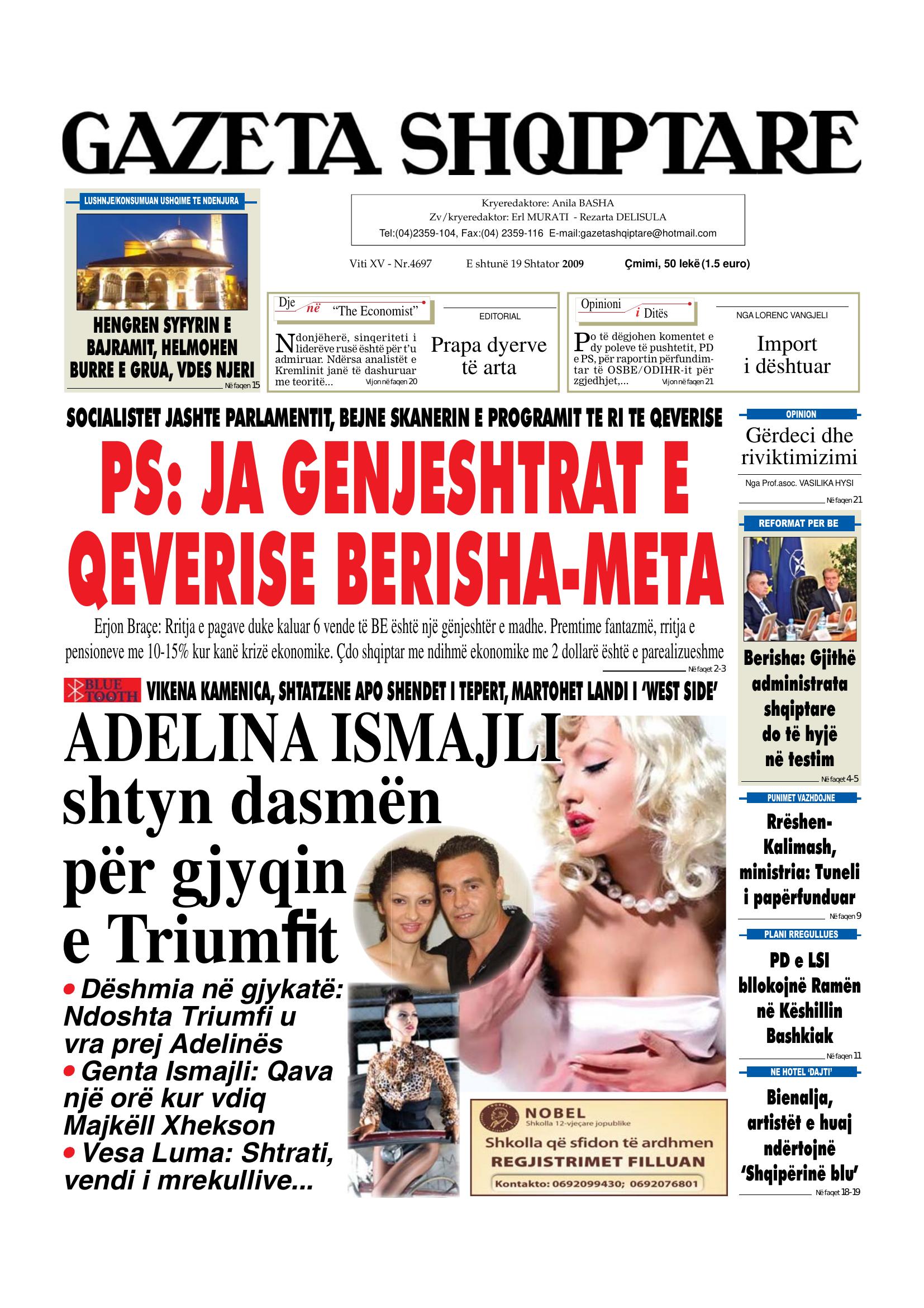 Gazeta Shqiptare 2009-09-19