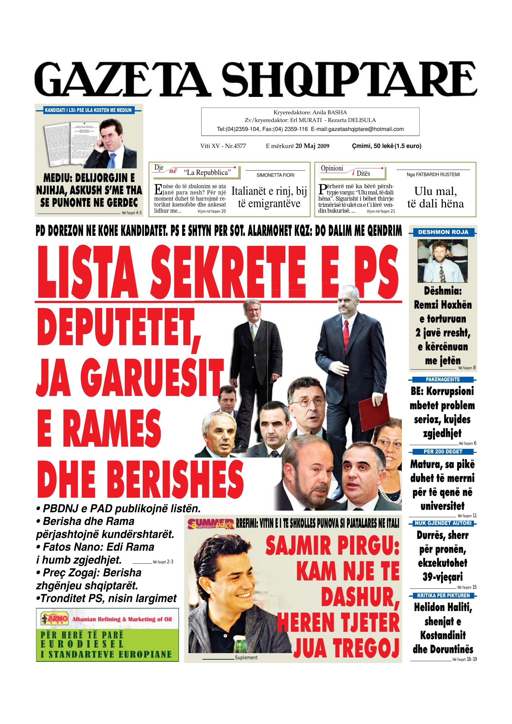 Gazeta Shqiptare 2009-05-20