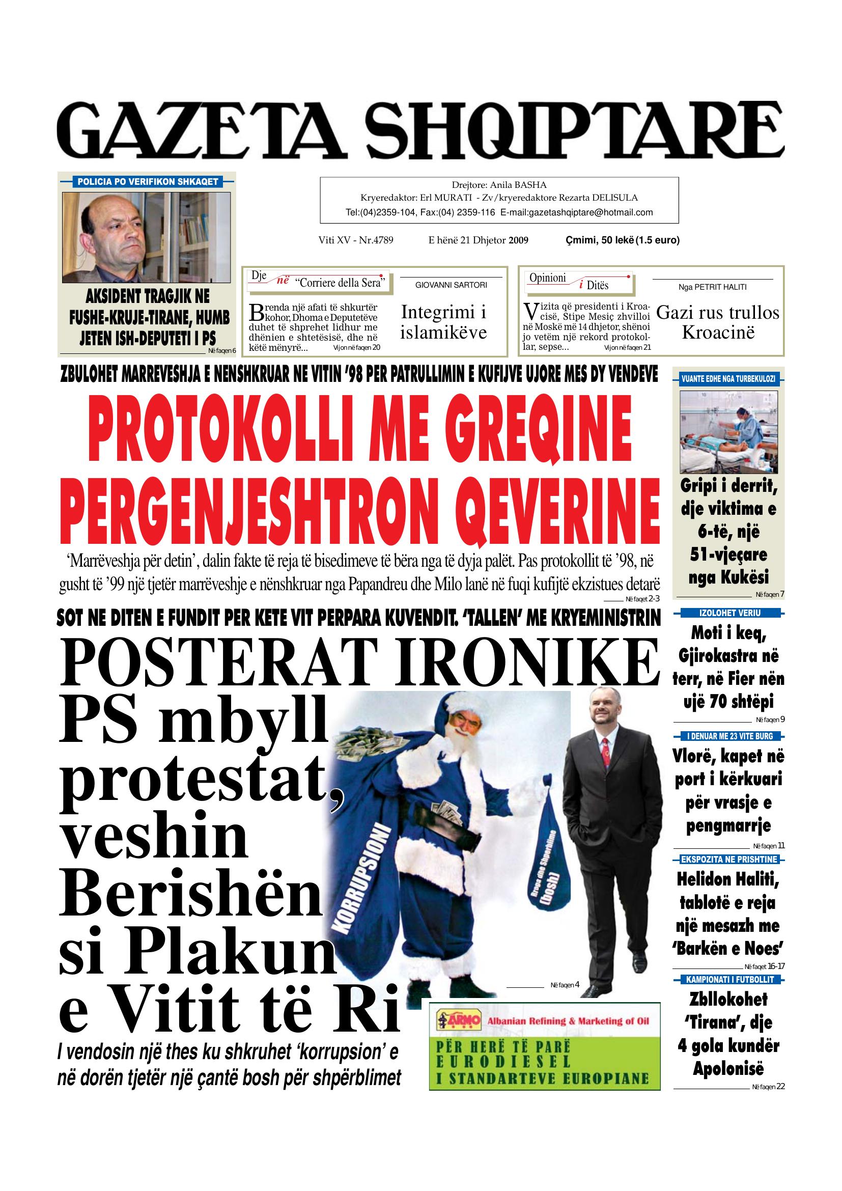 Gazeta Shqiptare 2009-12-21