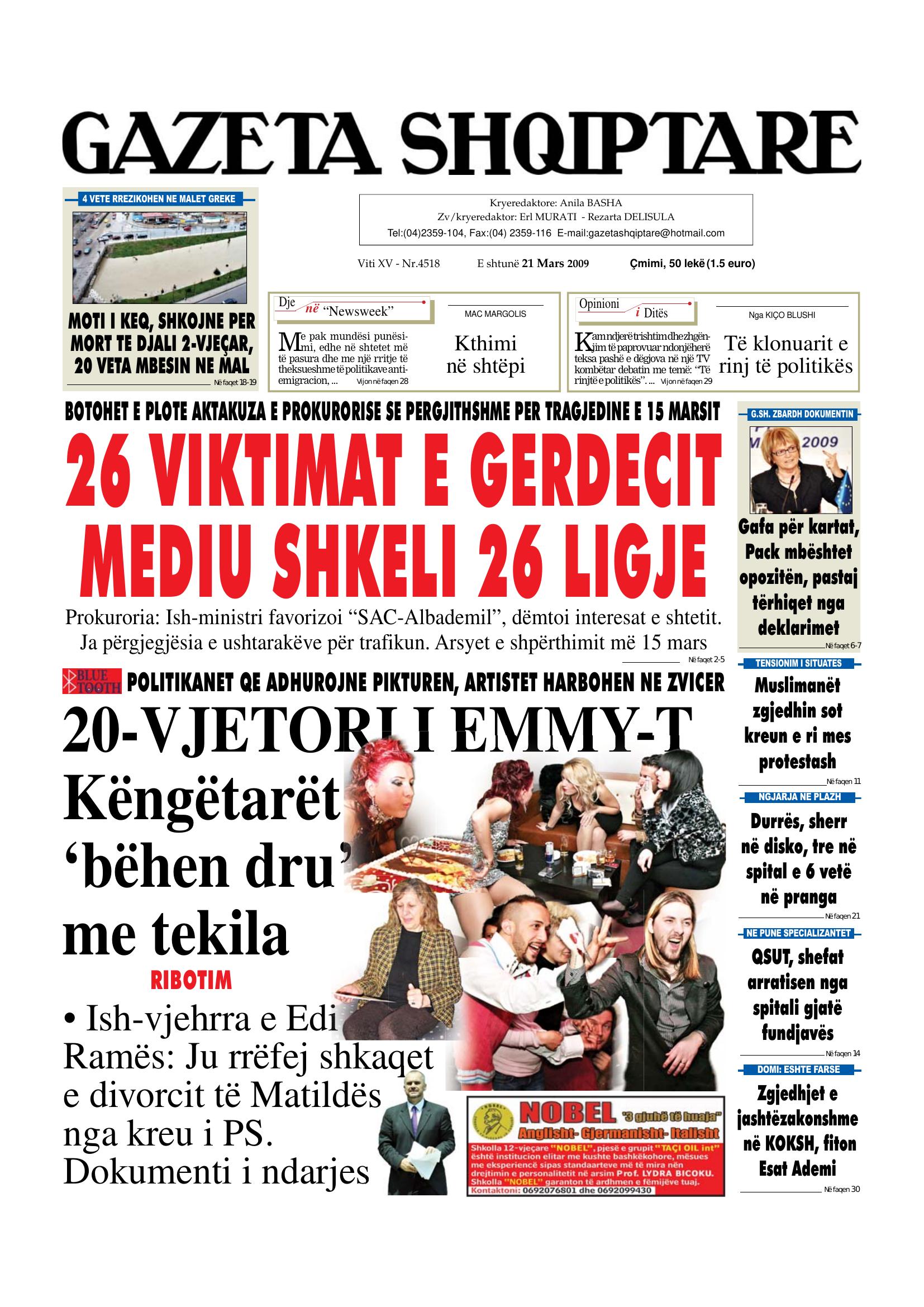 Gazeta Shqiptare 2009-03-21