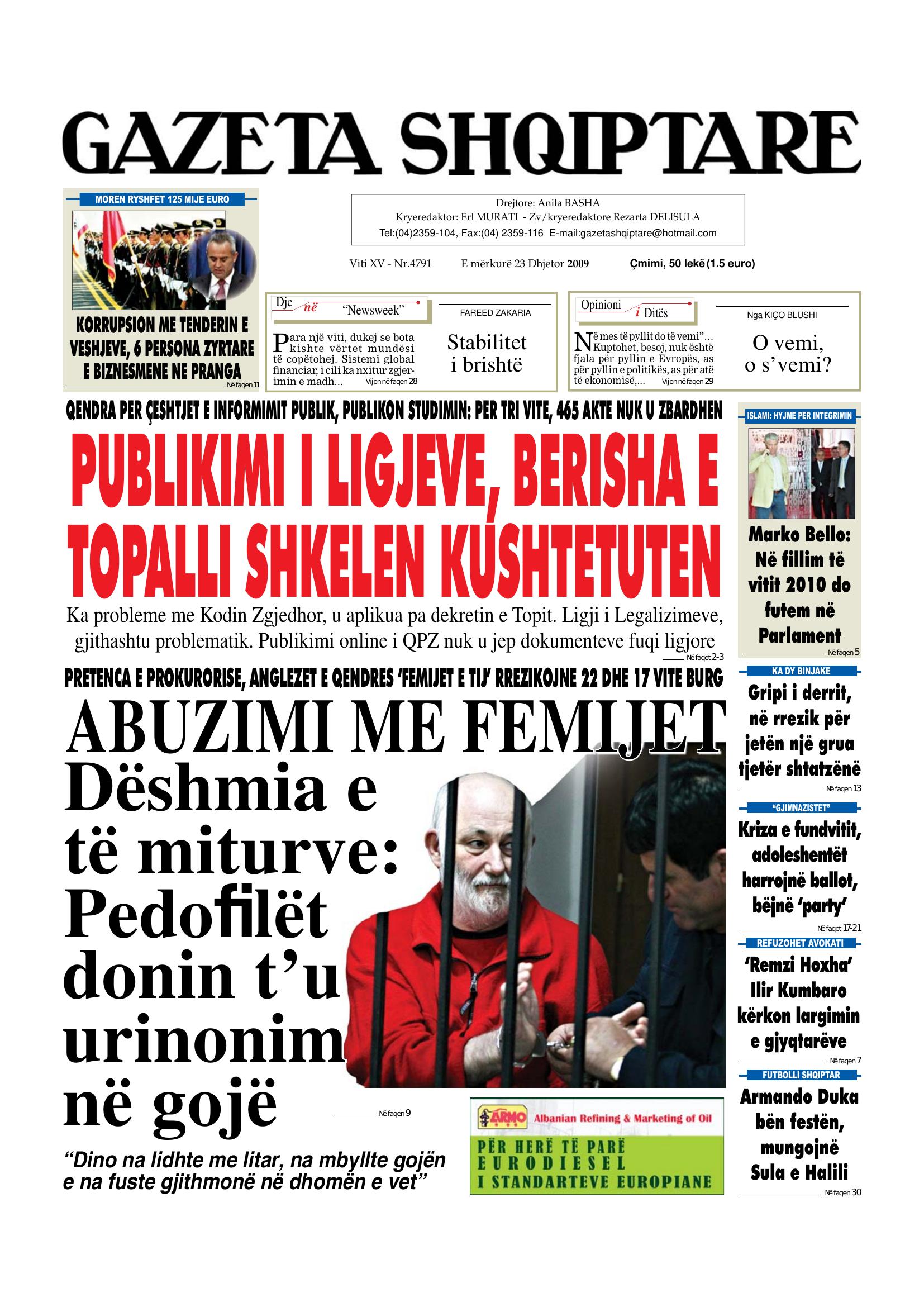 Gazeta Shqiptare 2009-12-23