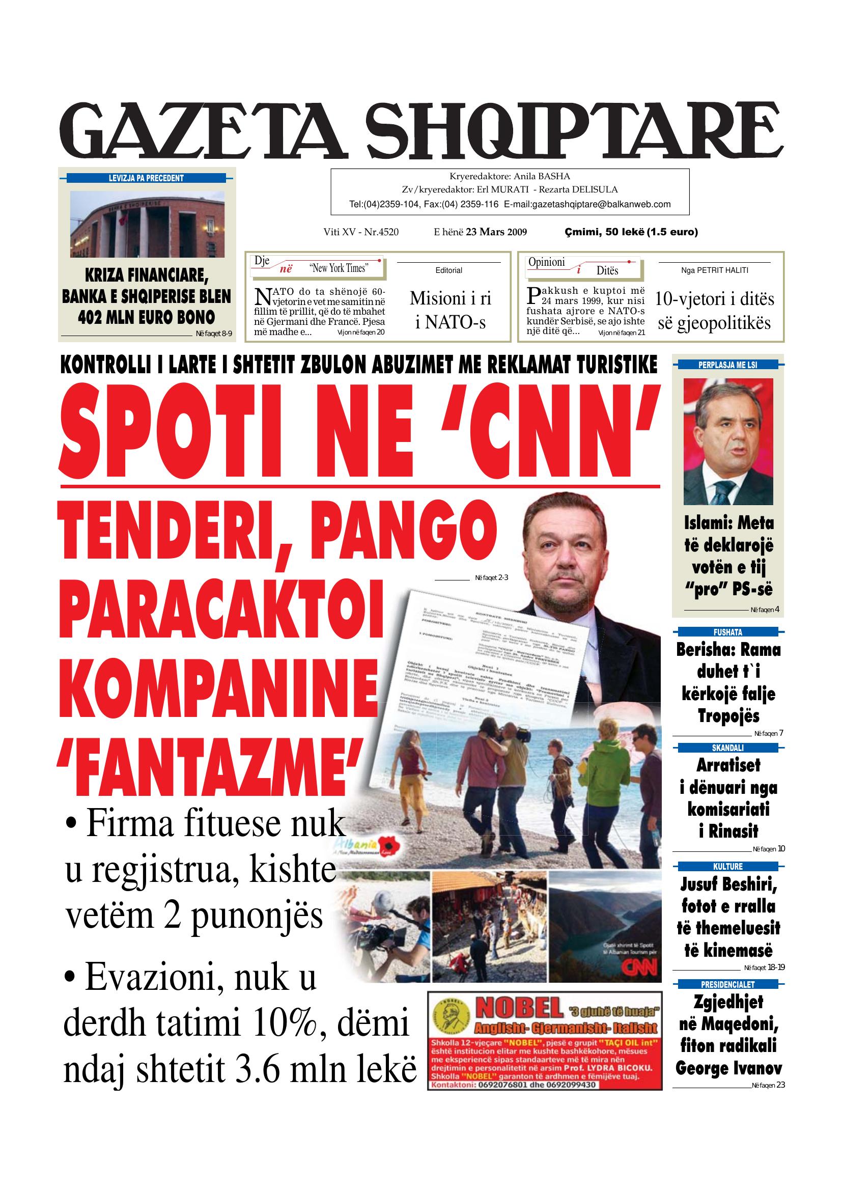 Gazeta Shqiptare 2009-03-23