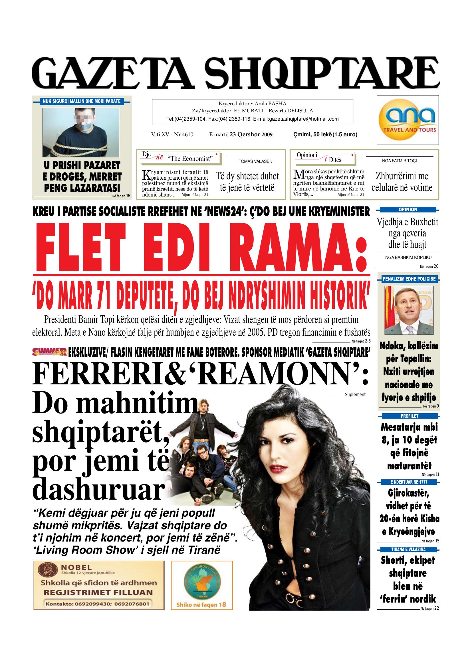 Gazeta Shqiptare 2009-06-23