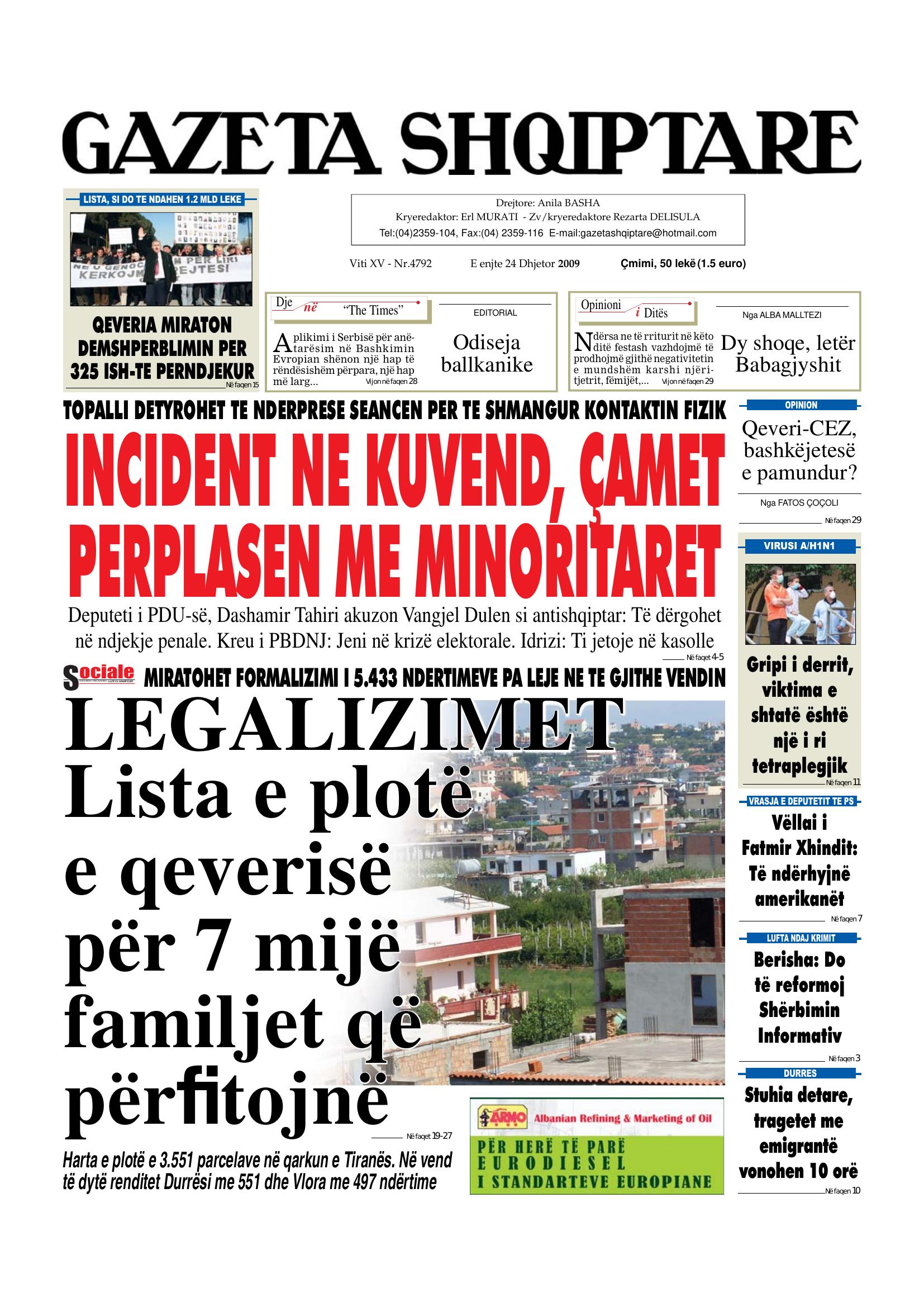 Gazeta Shqiptare 2009-12-24