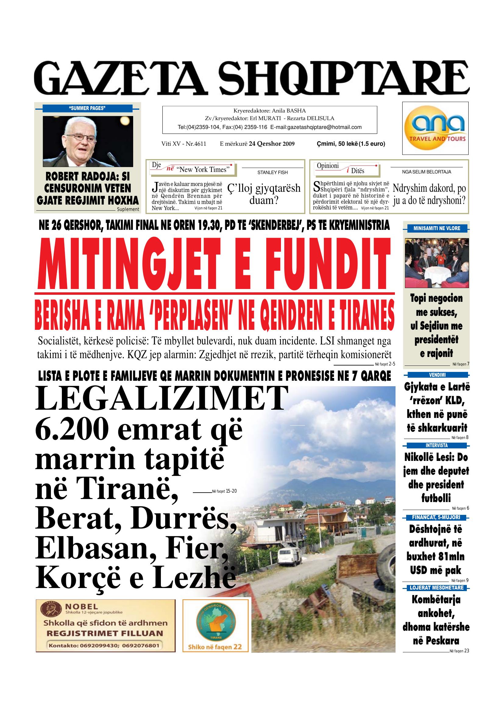 Gazeta Shqiptare 2009-06-24