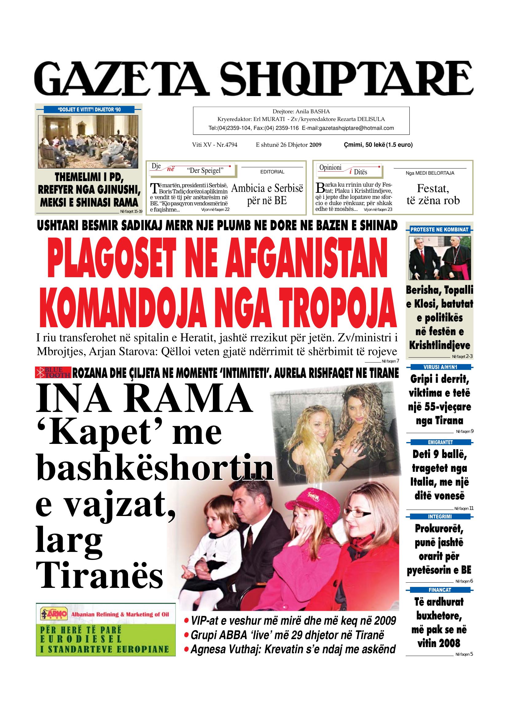 Gazeta Shqiptare 2009-12-26