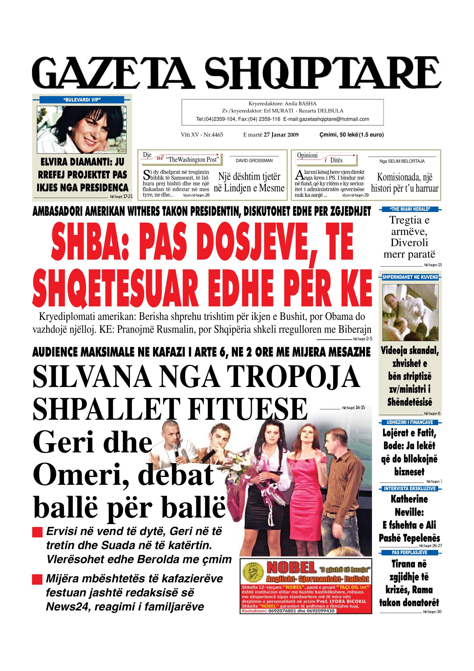 Gazeta Shqiptare 2009-01-27