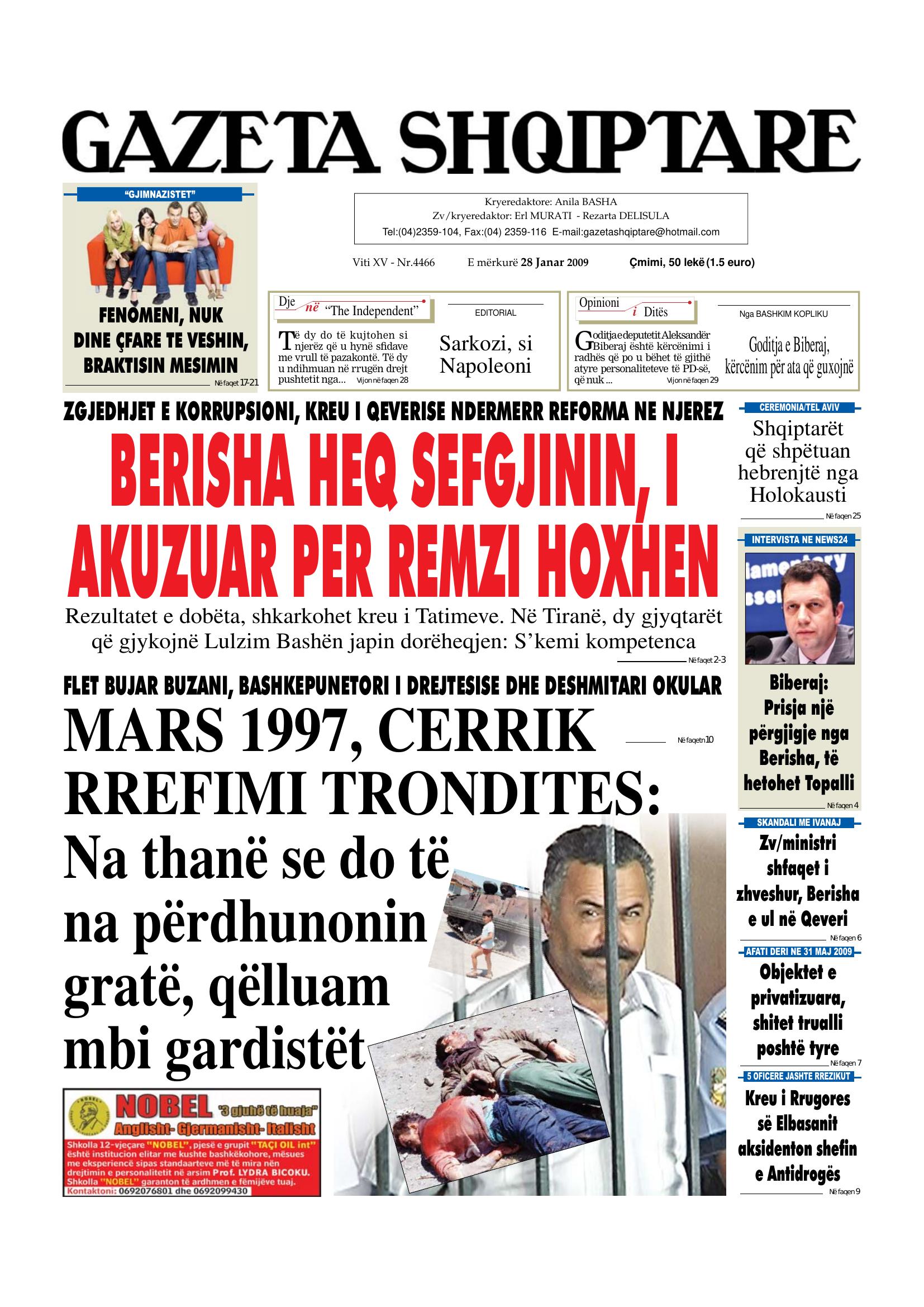Gazeta Shqiptare 2009-01-28