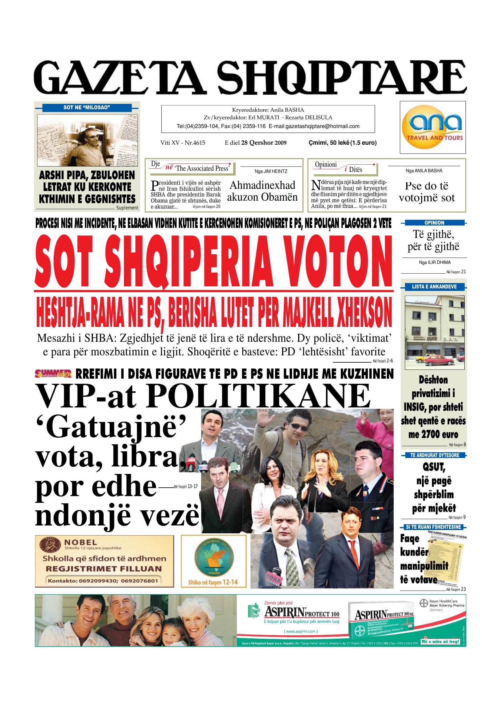 Gazeta Shqiptare 2009-06-28