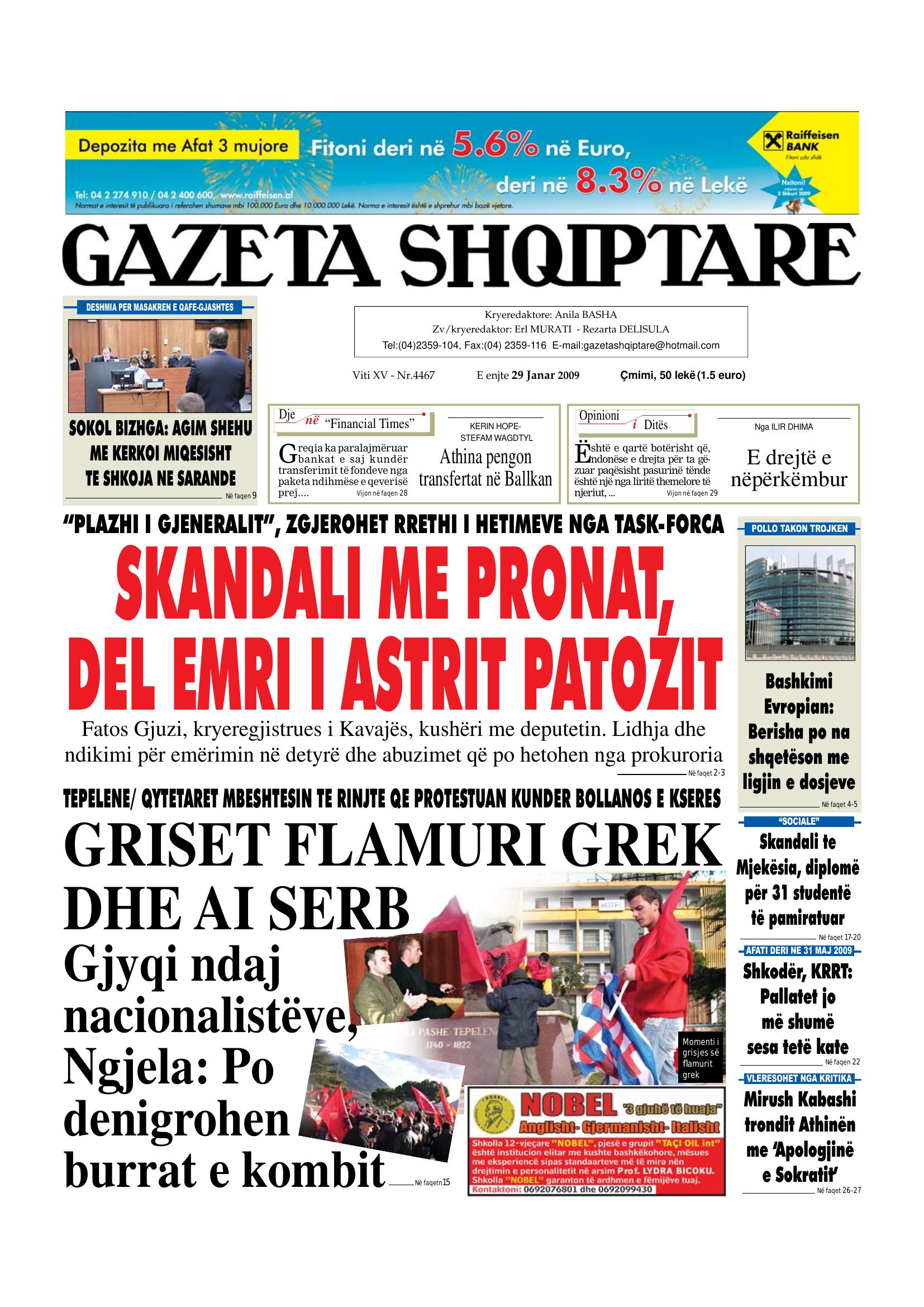 Gazeta Shqiptare 2009-01-29