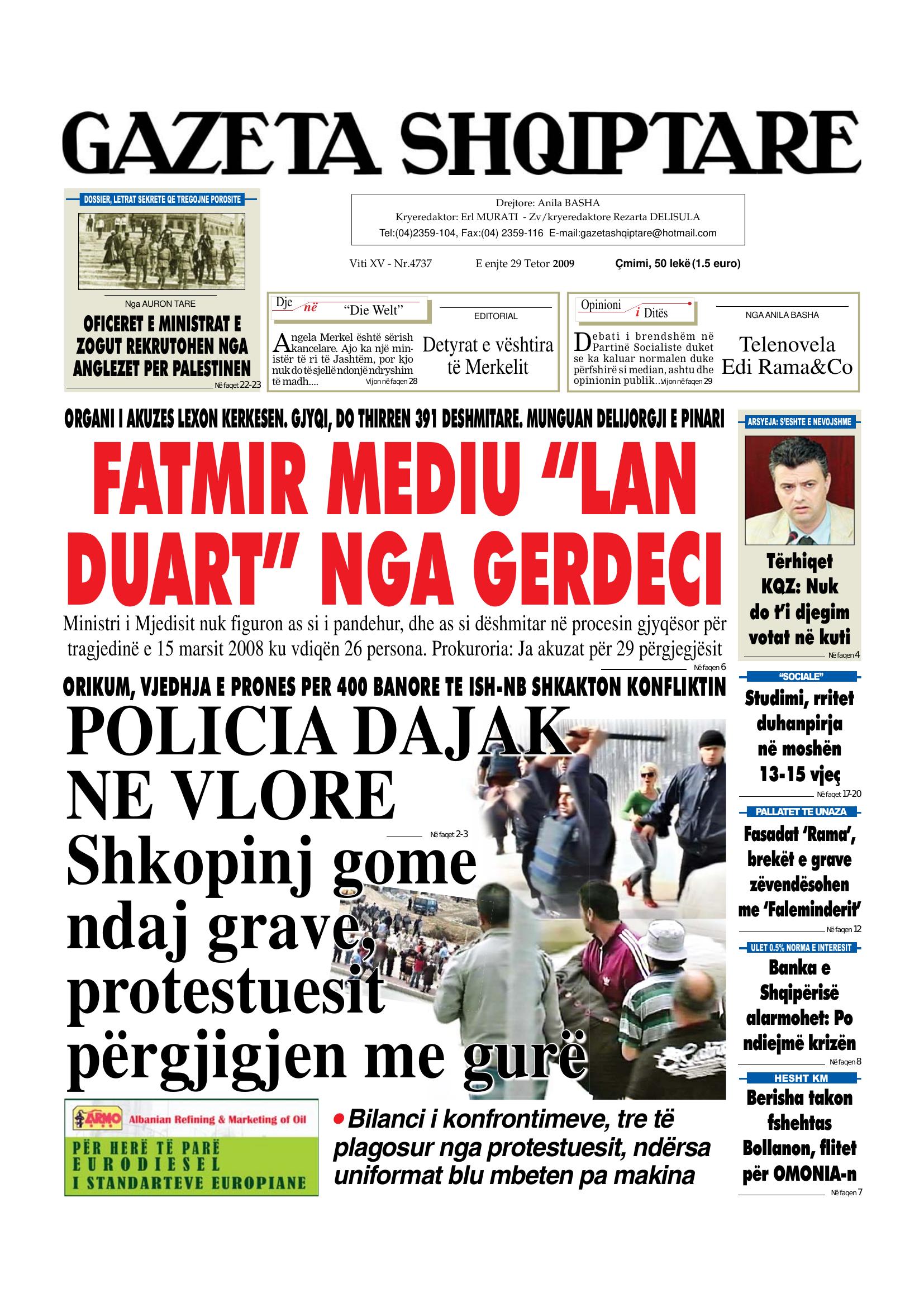 Gazeta Shqiptare 2009-10-29