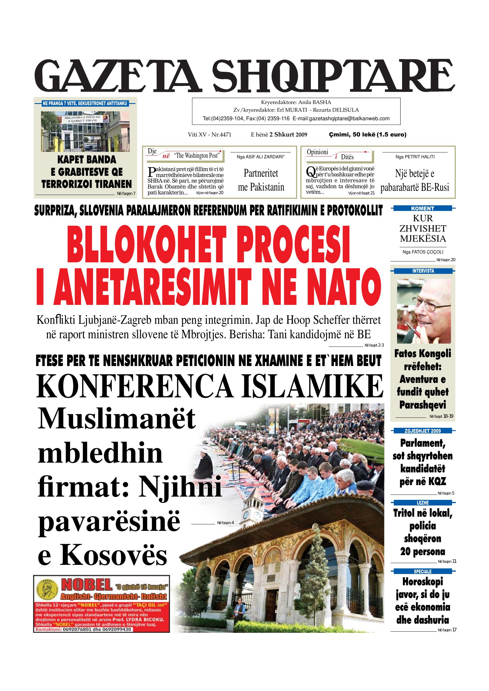 Gazeta Shqiptare 2009-02-02