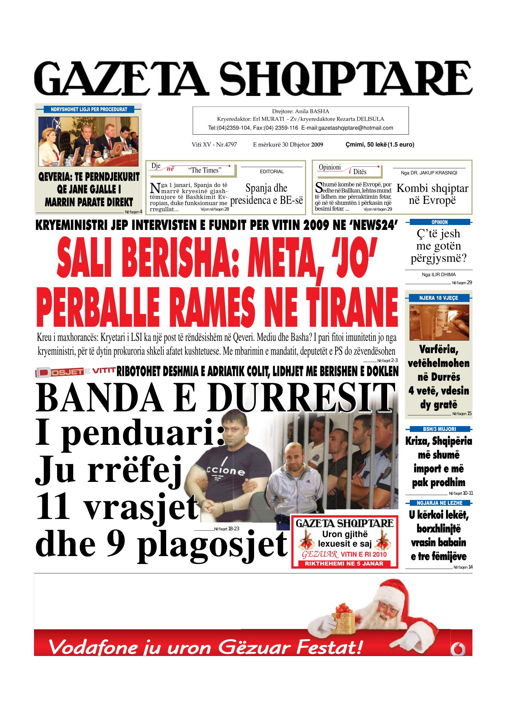 Gazeta Shqiptare 2009-12-30