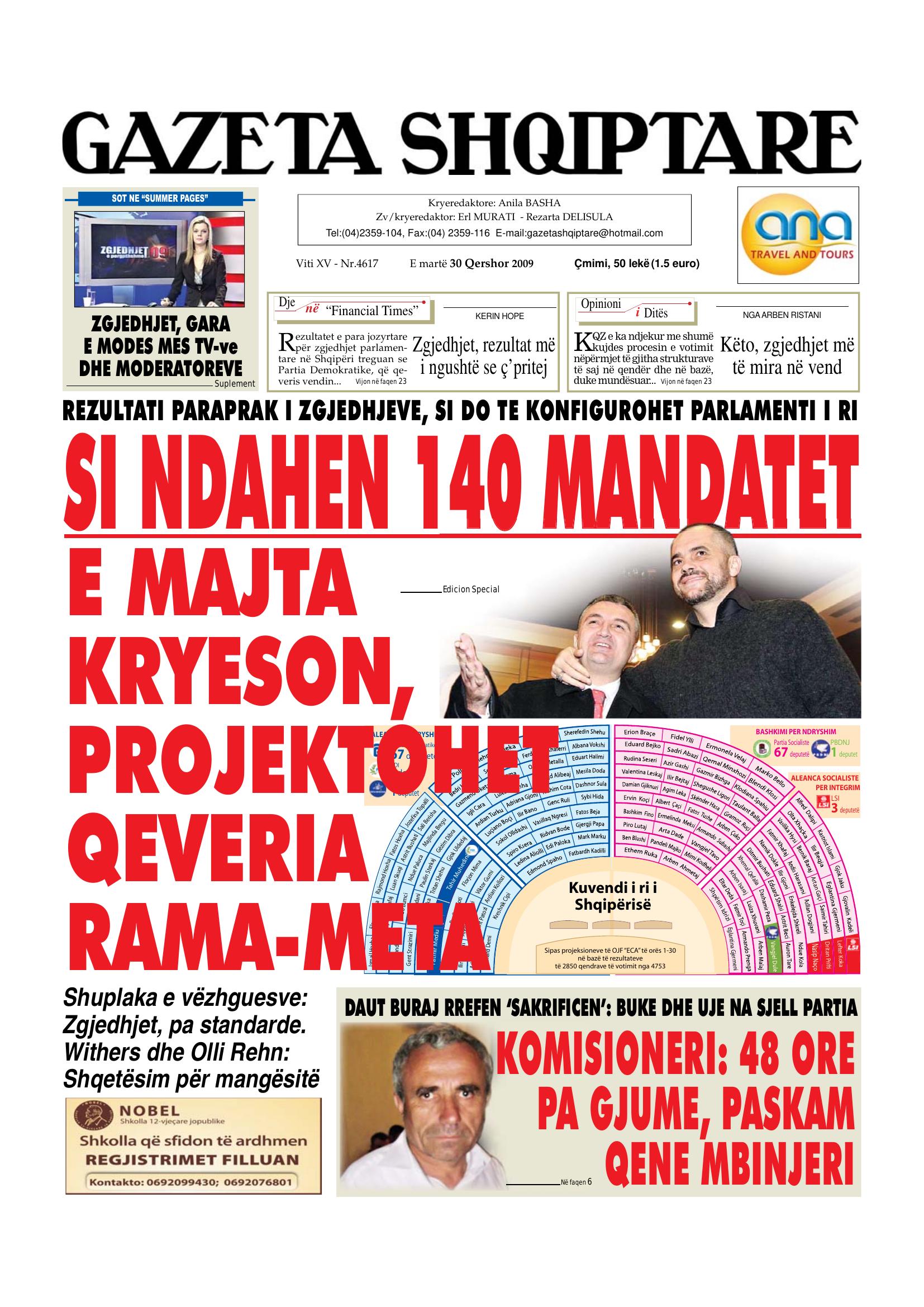 Gazeta Shqiptare 2009-06-30