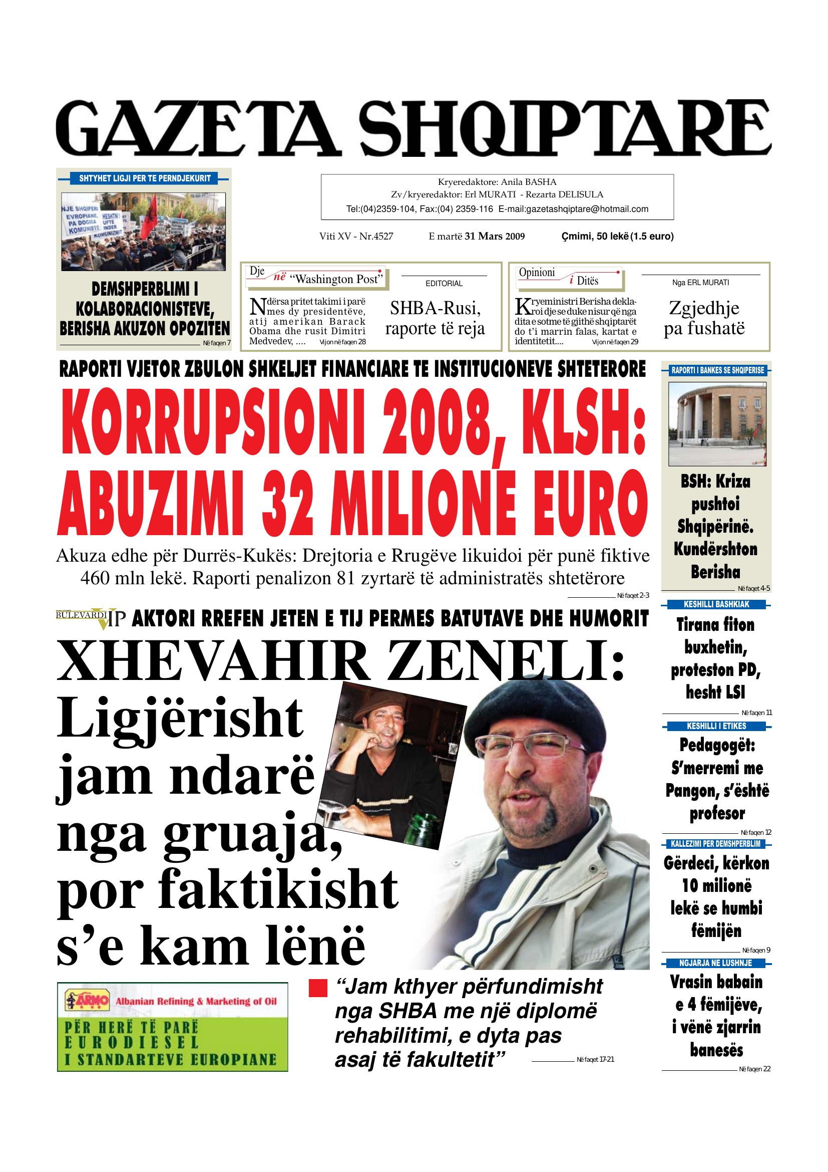 Gazeta Shqiptare 2009-03-31