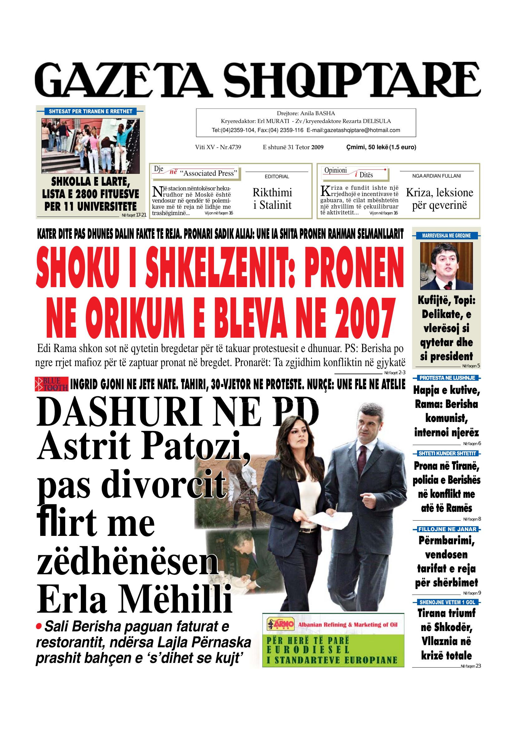 Gazeta Shqiptare 2009-10-31