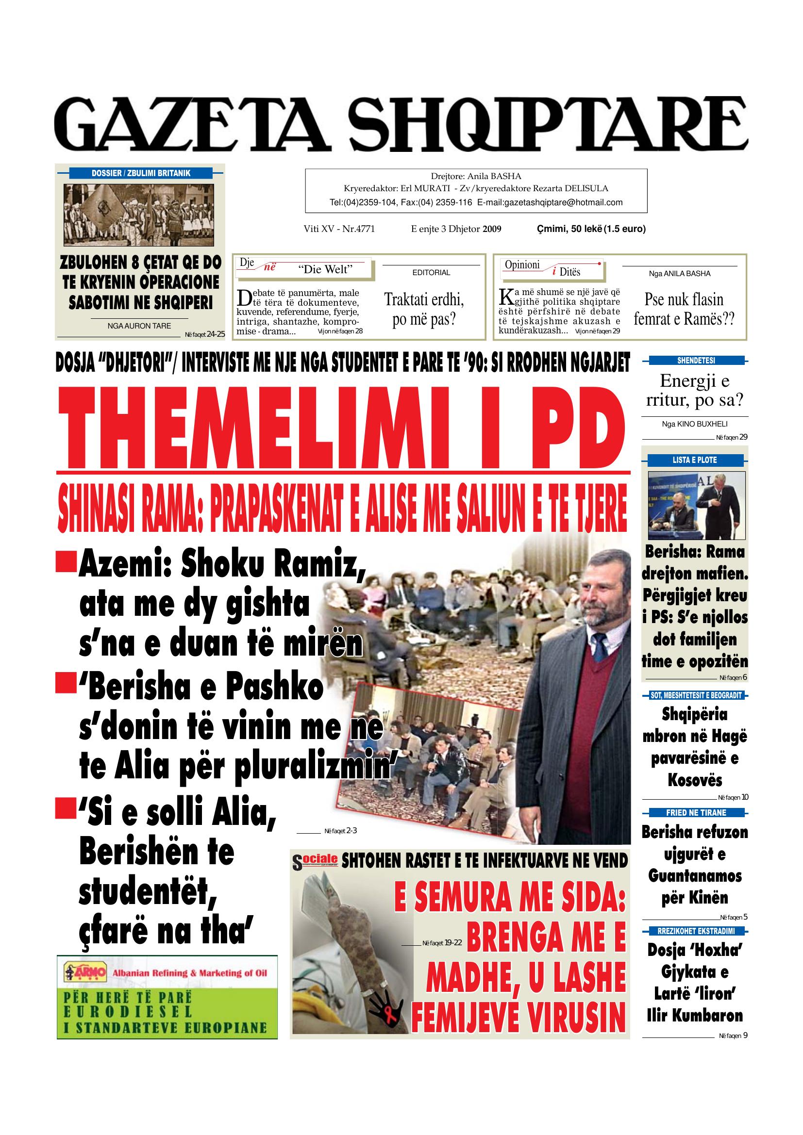 Gazeta Shqiptare 2009-12-03