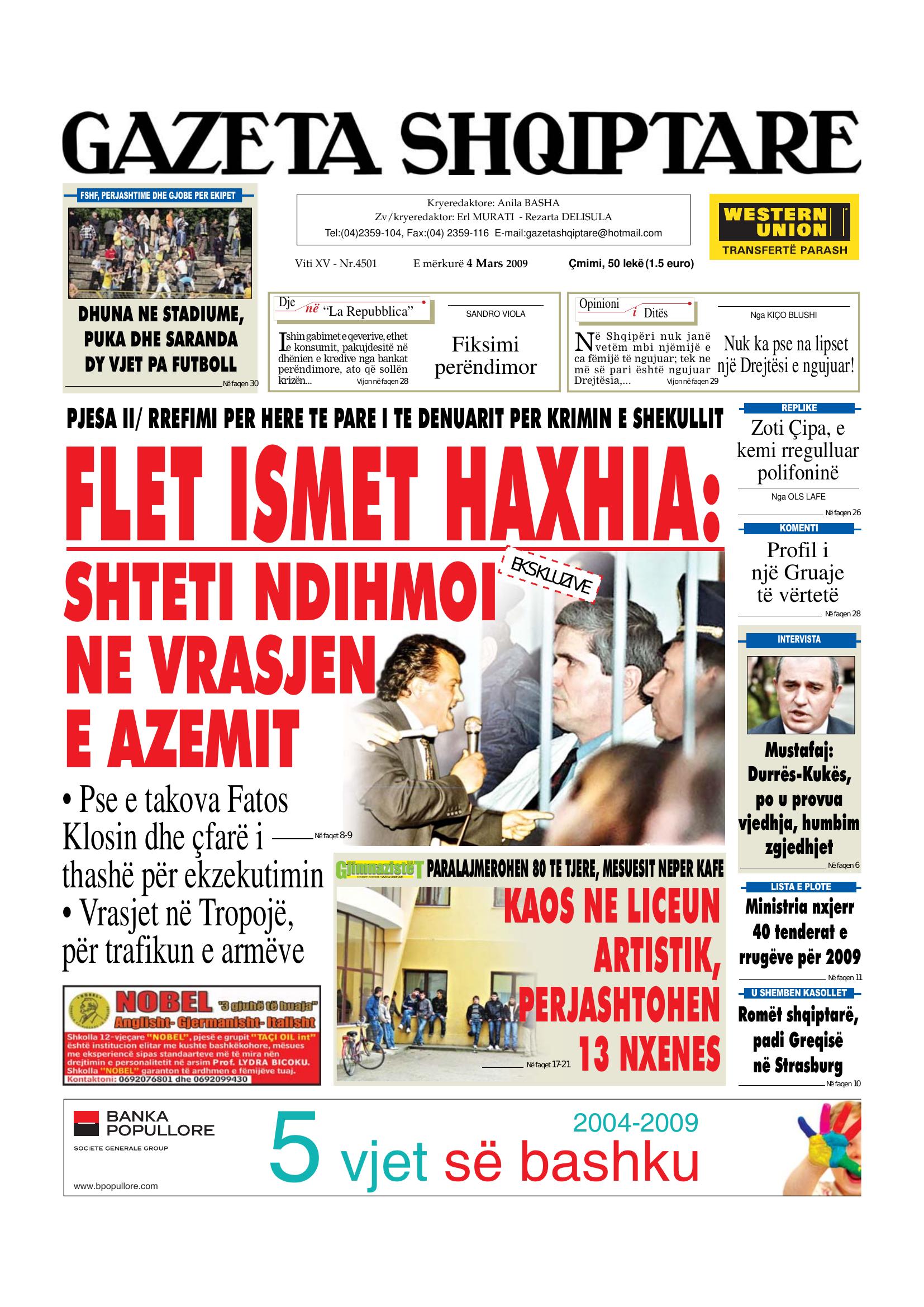 Gazeta Shqiptare 2009-03-04