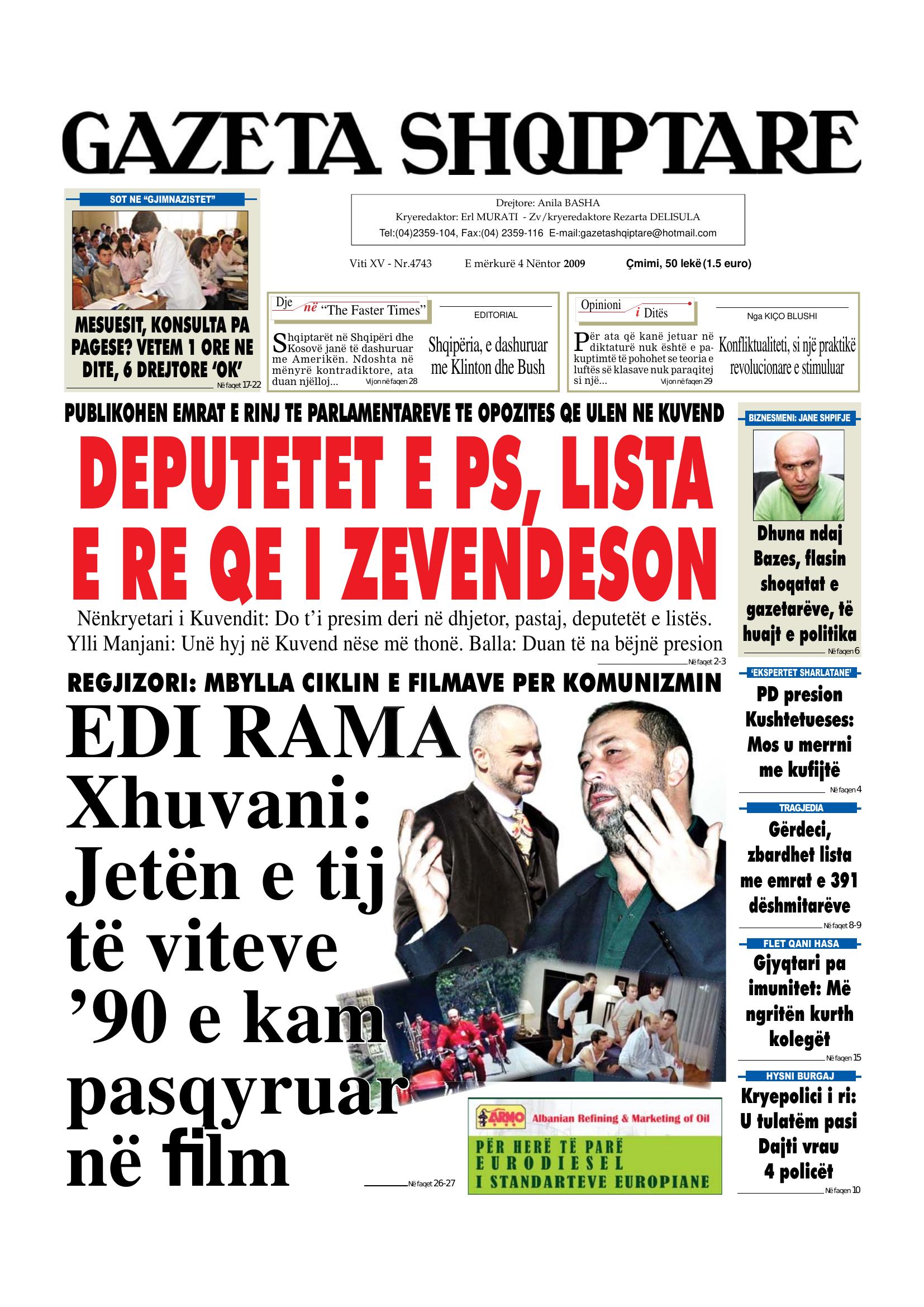 Gazeta Shqiptare 2009-11-04