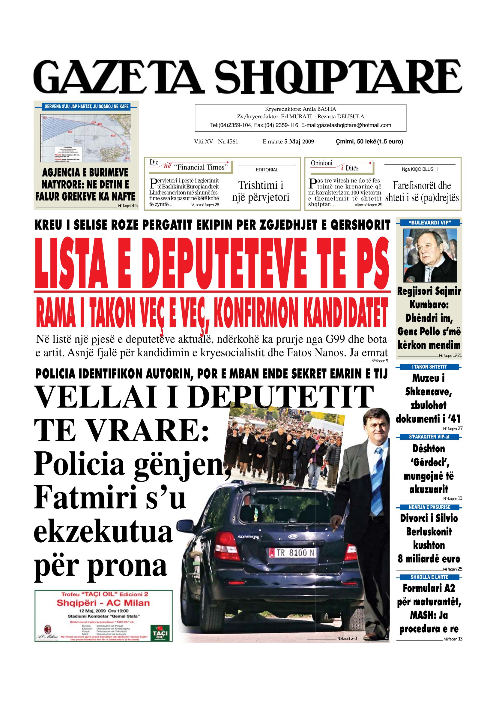 Gazeta Shqiptare 2009-05-05