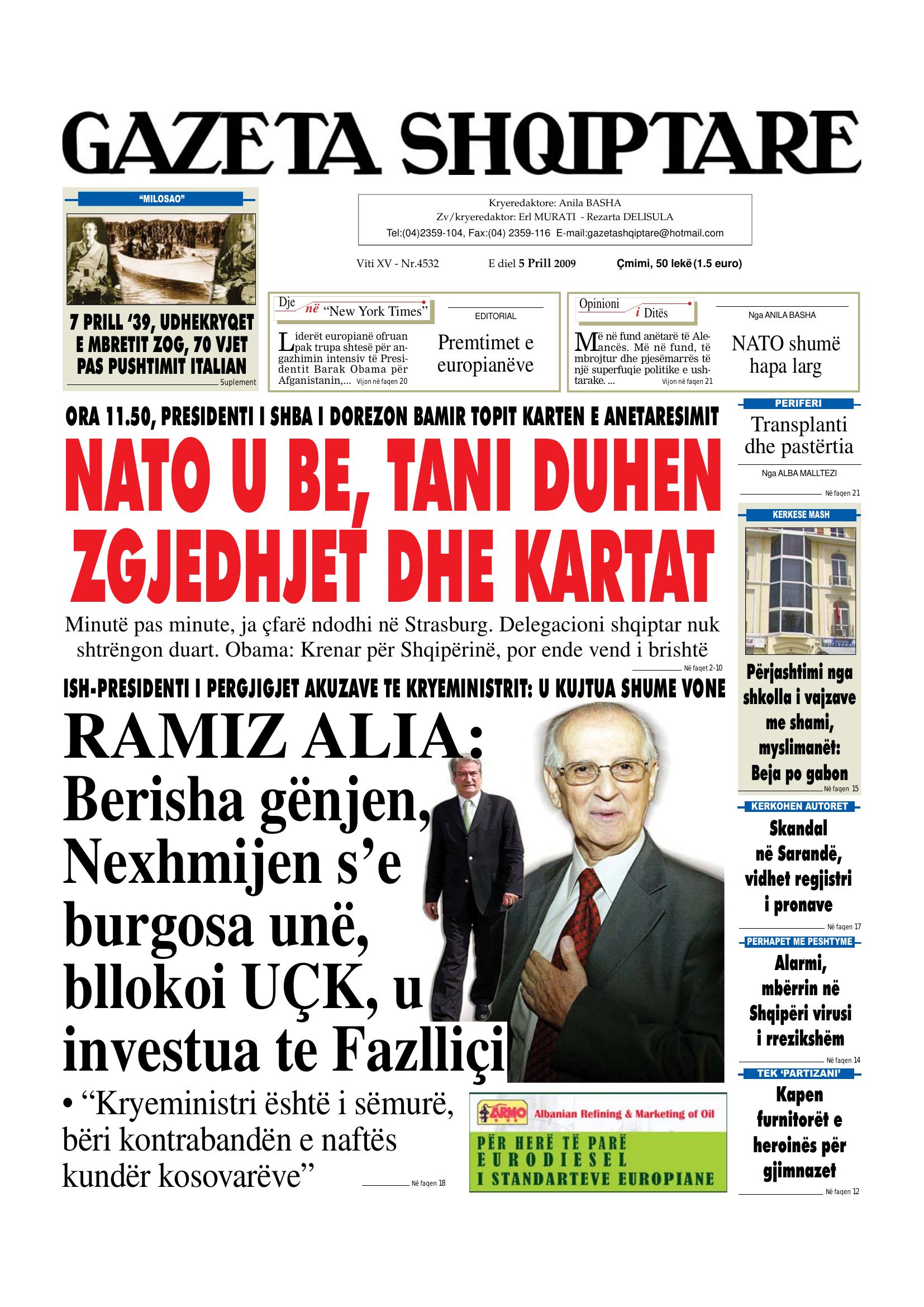 Gazeta Shqiptare 2009-04-05