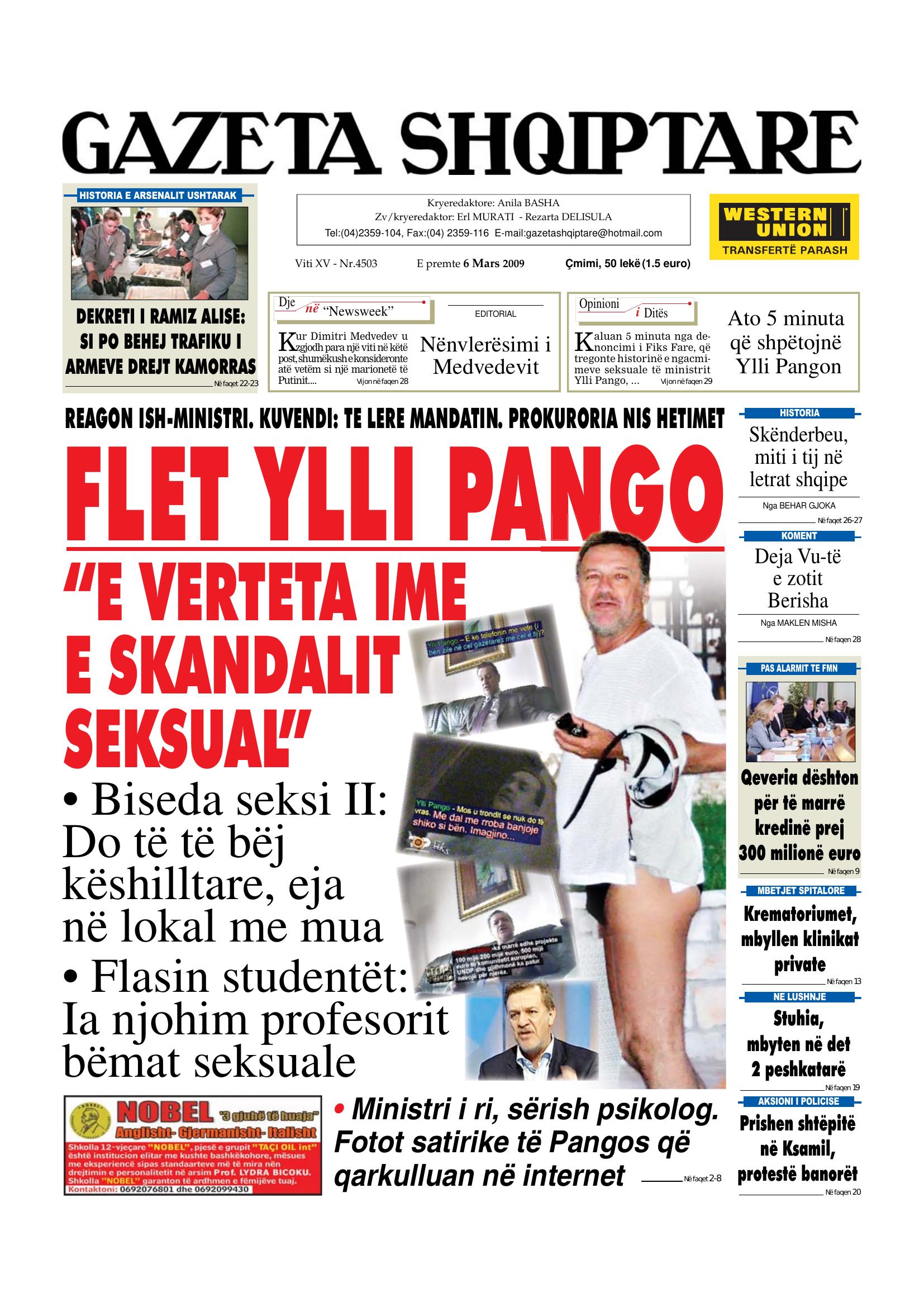 Gazeta Shqiptare 2009-03-06