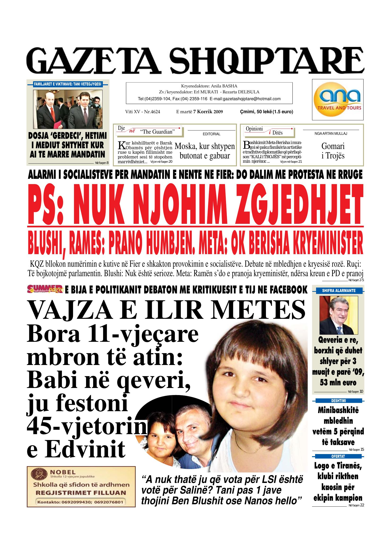 Gazeta Shqiptare 2009-07-07