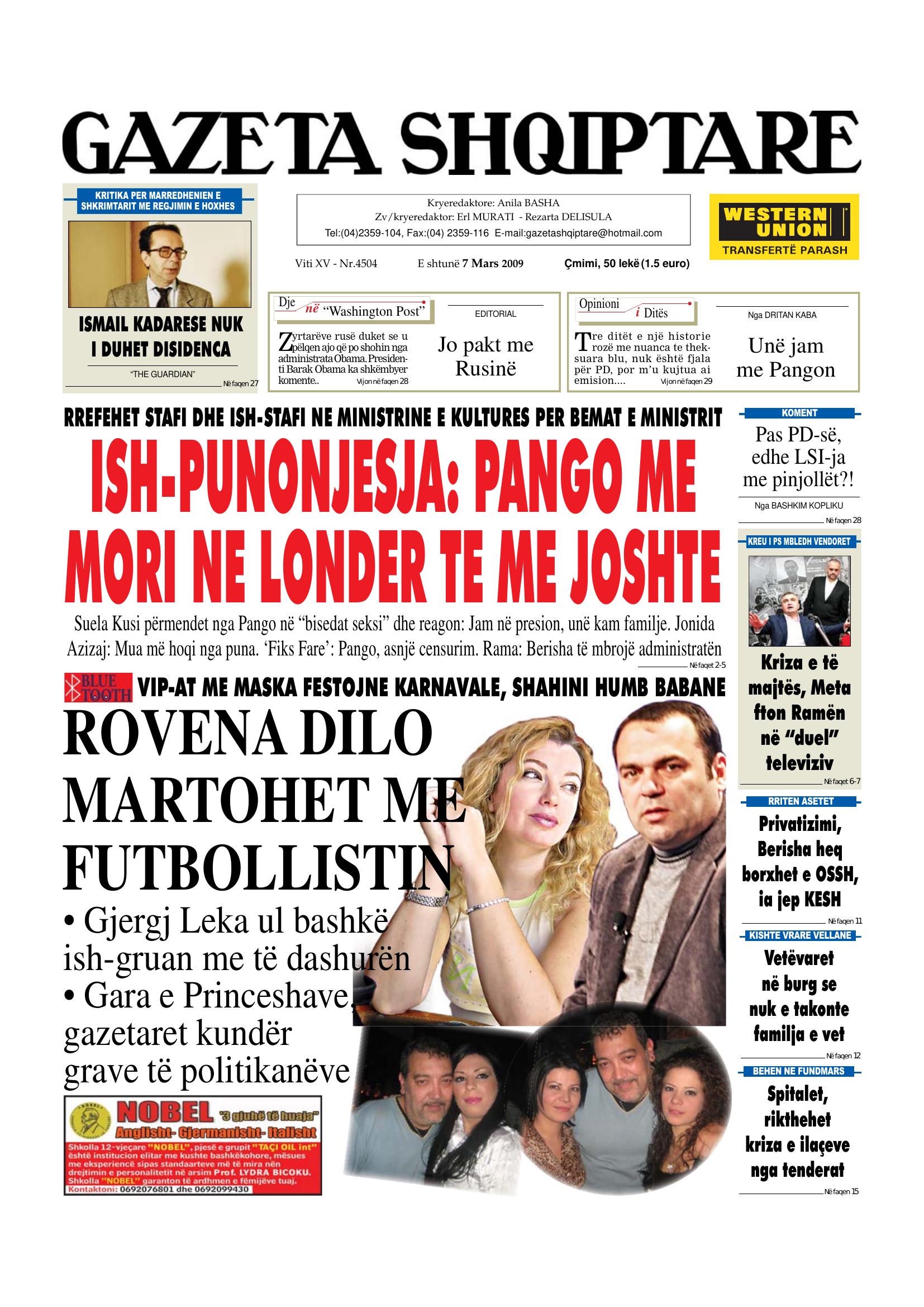 Gazeta Shqiptare 2009-03-07