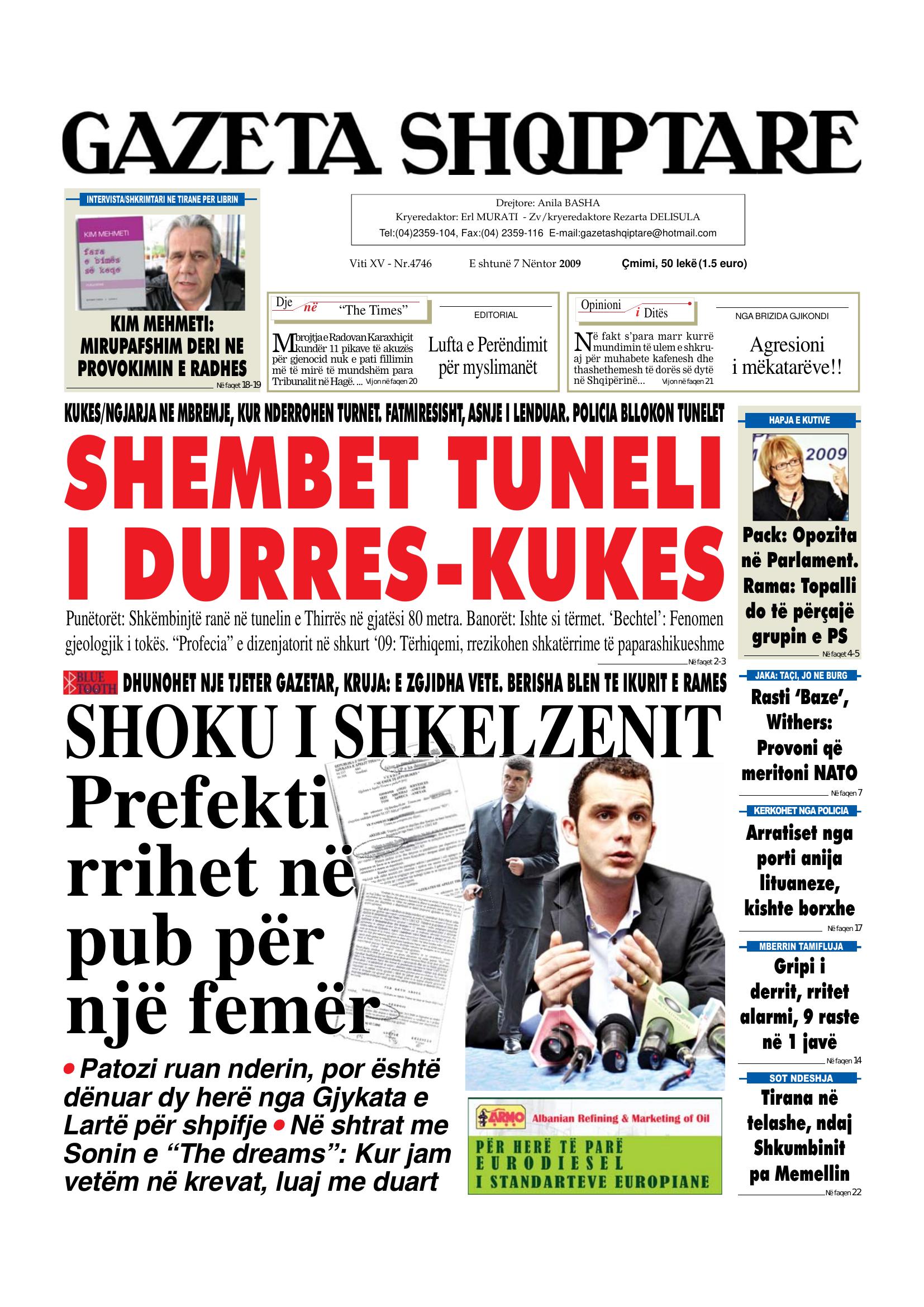 Gazeta Shqiptare 2009-11-07