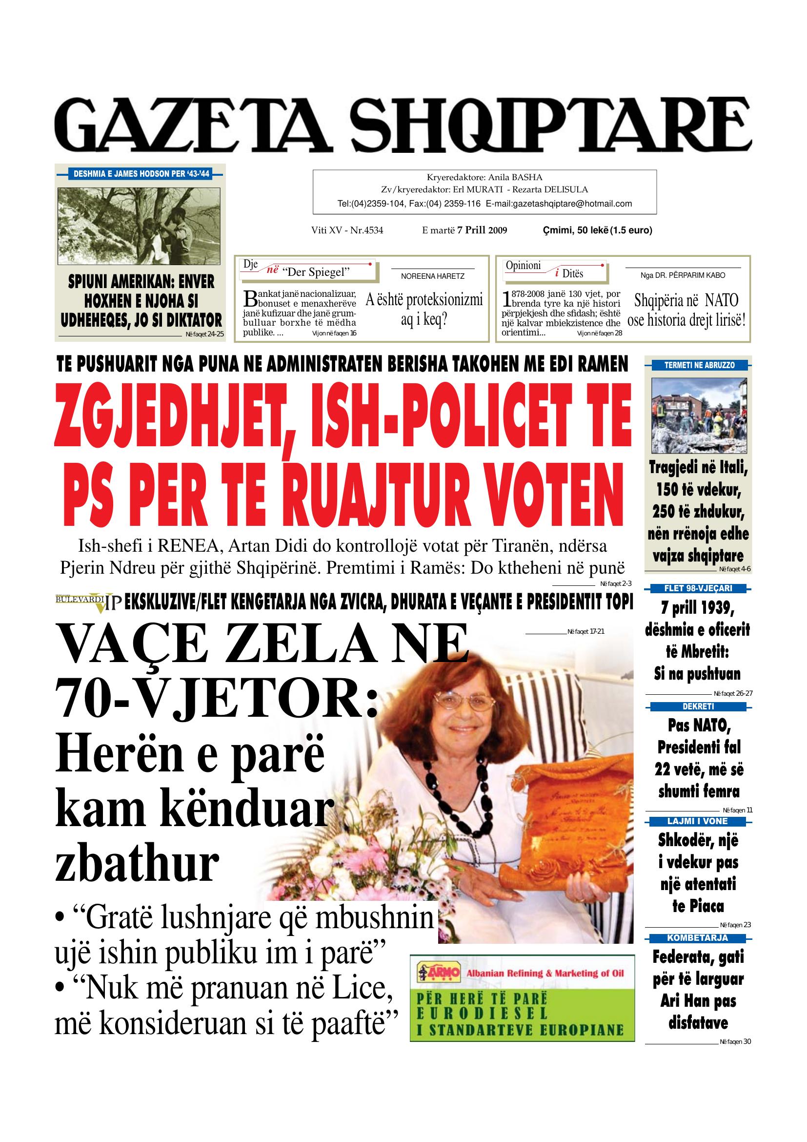 Gazeta Shqiptare 2009-04-07