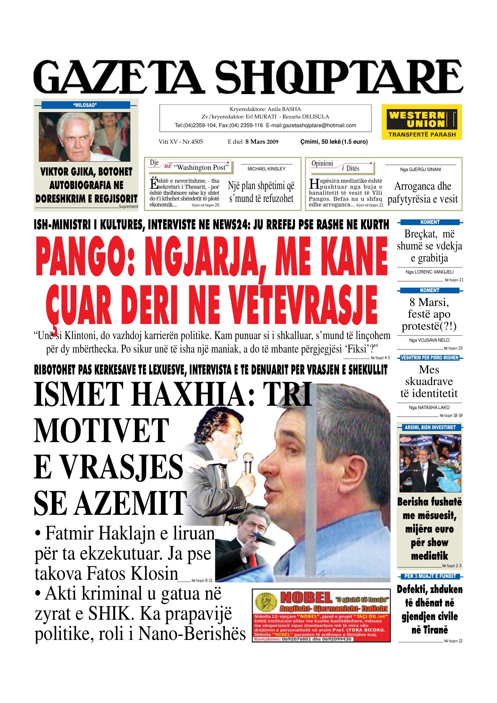 Gazeta Shqiptare 2009-03-08