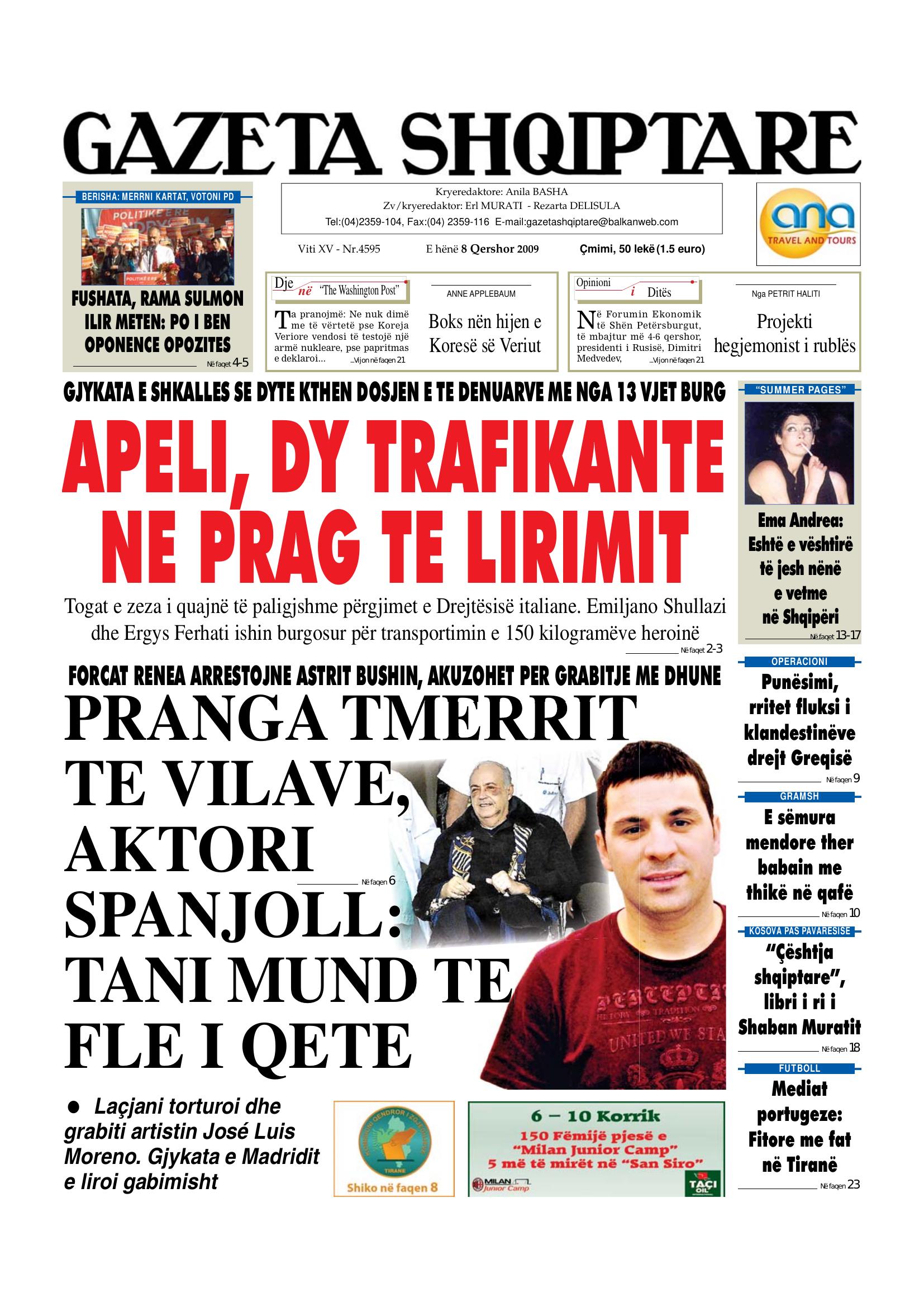 Gazeta Shqiptare 2009-06-08